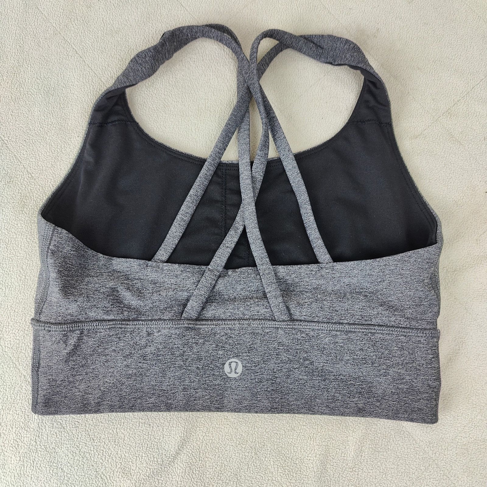 Lululemon Lululemon Energy Bra Womens 4 Long Line Heathered Black Size ONE SIZE - 2 Thumbnail