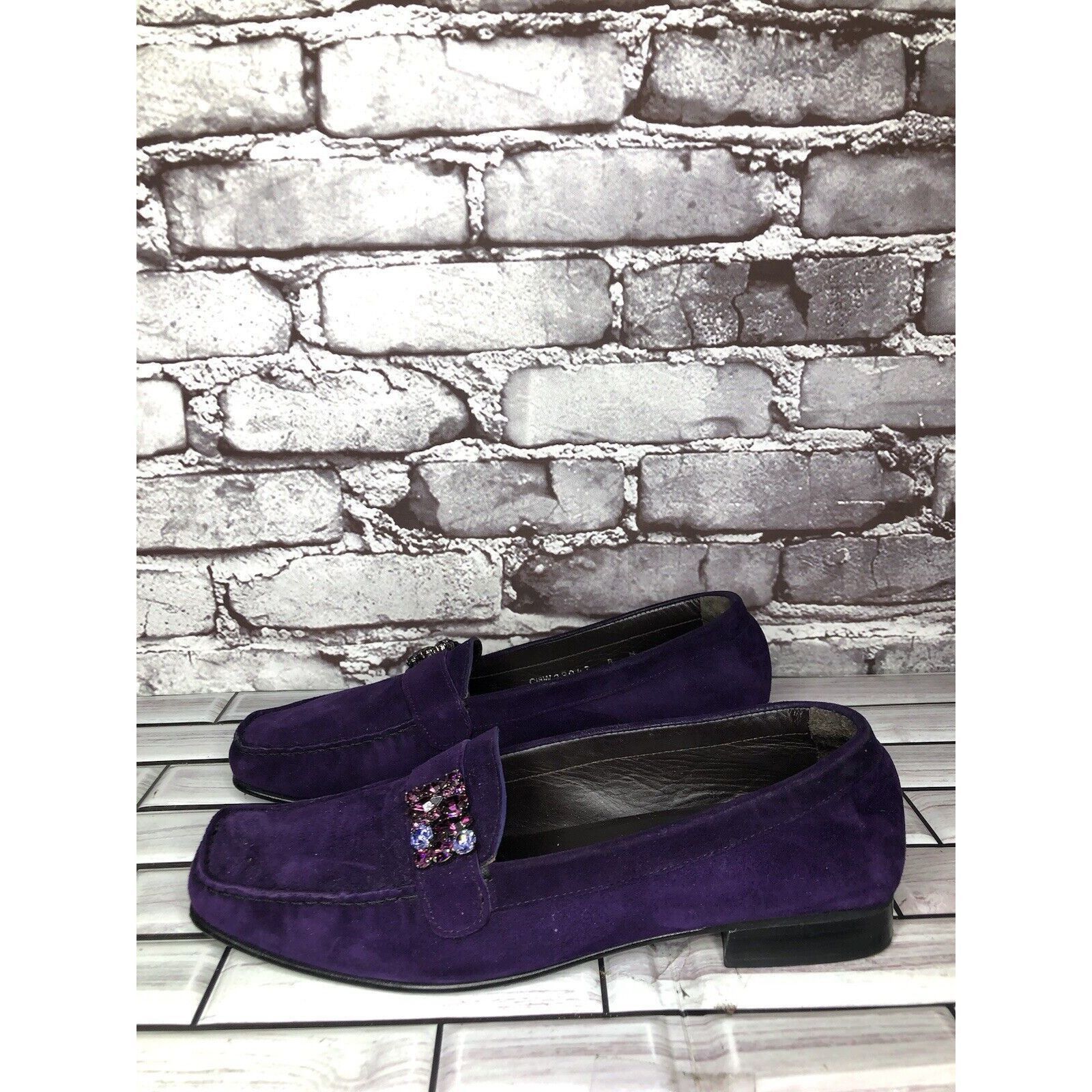 Stuart Weitzman Stuart Weitzman Purple Suede Leather Rhinestone Pump Shoes W Size US 8.5 / IT 38.5 - 5 Thumbnail