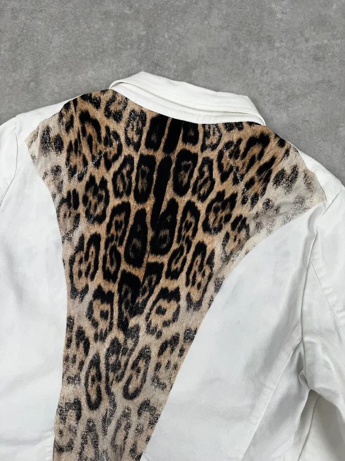 Roberto Cavalli AW2001 Roberto Cavalli White & Leopard Patchwork Jacket Size S / US 4 / IT 40 - 6 Thumbnail