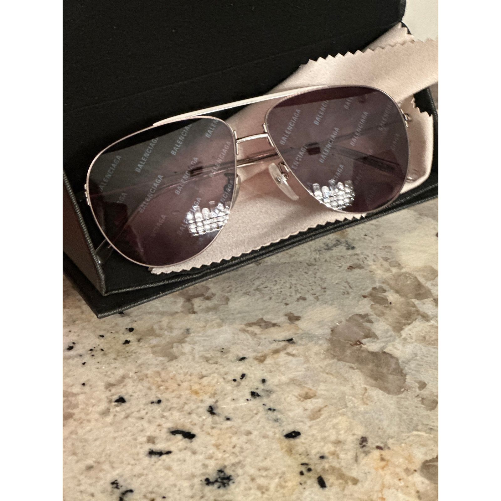Balenciaga Balenciaga Aviator Logo-print Glasses Size ONE SIZE - 1 Thumbnail