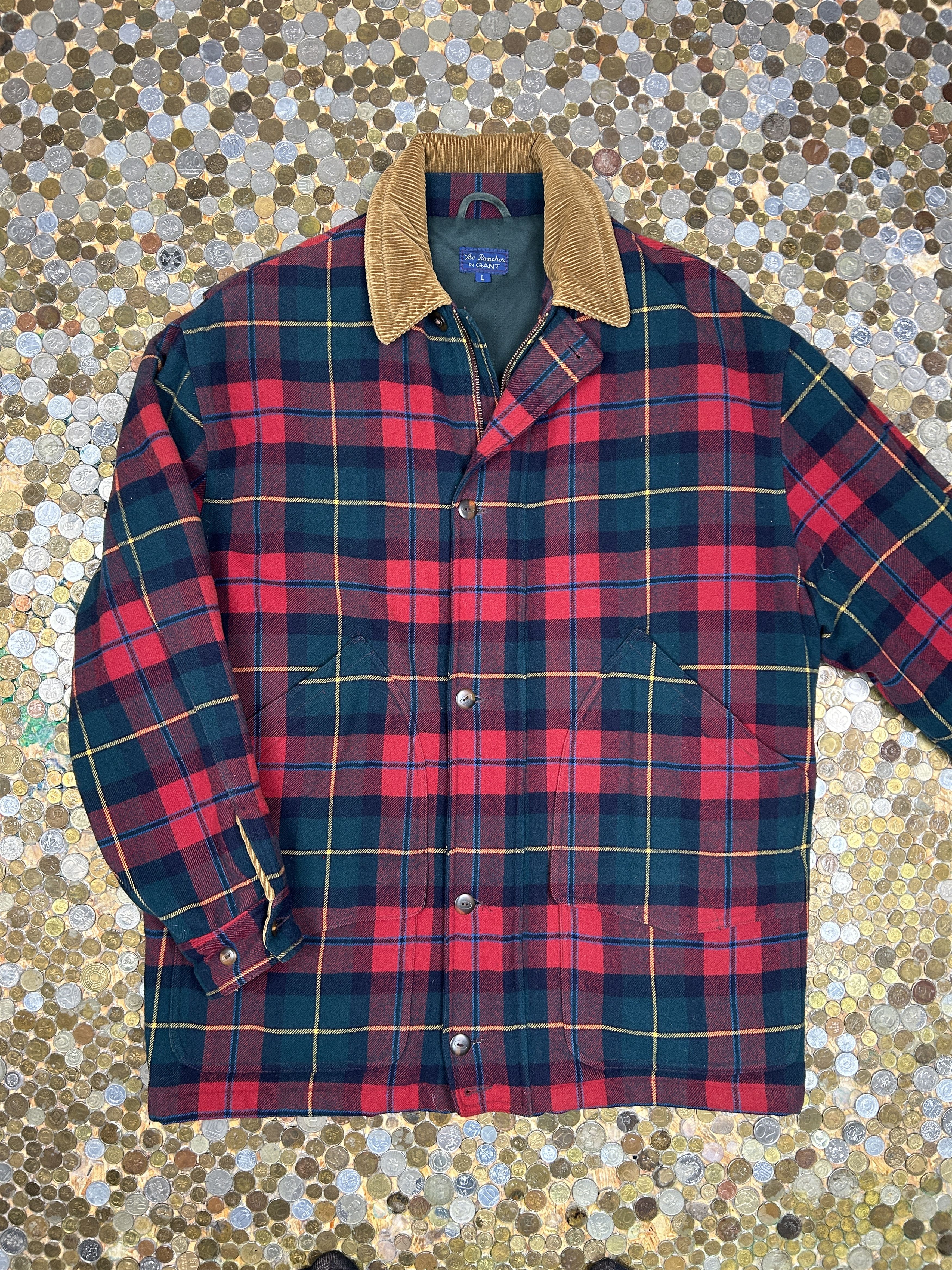 image of Gant Casual Plaid Overshirt 90's Vibe, Men's (Size Large)
