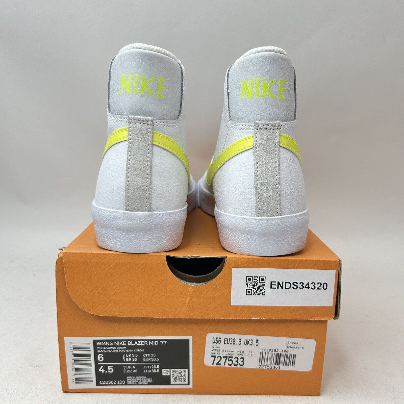 Nike Nike Blazer Mid '77 WMNS “White Lemon Venom” 2024 Size US 6 / IT 36 - 4 Thumbnail