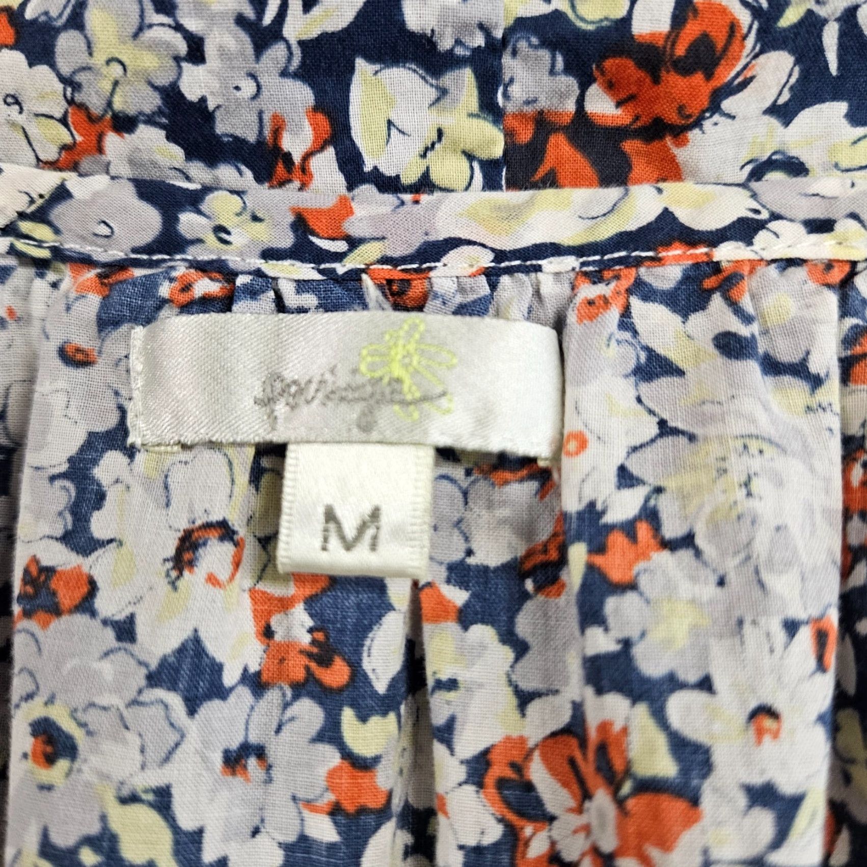 Vintage Porridge Floral Tank Dress Sleeveless Scoop Neck Blue Orange Womens M Medium Short Dress Size M / US 6-8 / IT 42-44 - 6 Thumbnail