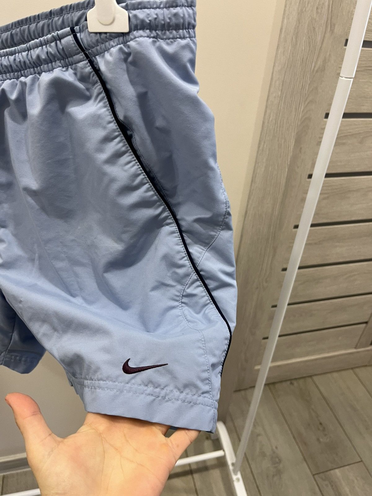 Japanese Brand Nike Vintage Shorts Mini Swoosh Japanese Drill Baggy Hype Size US 36 / EU 52 - 2 Thumbnail
