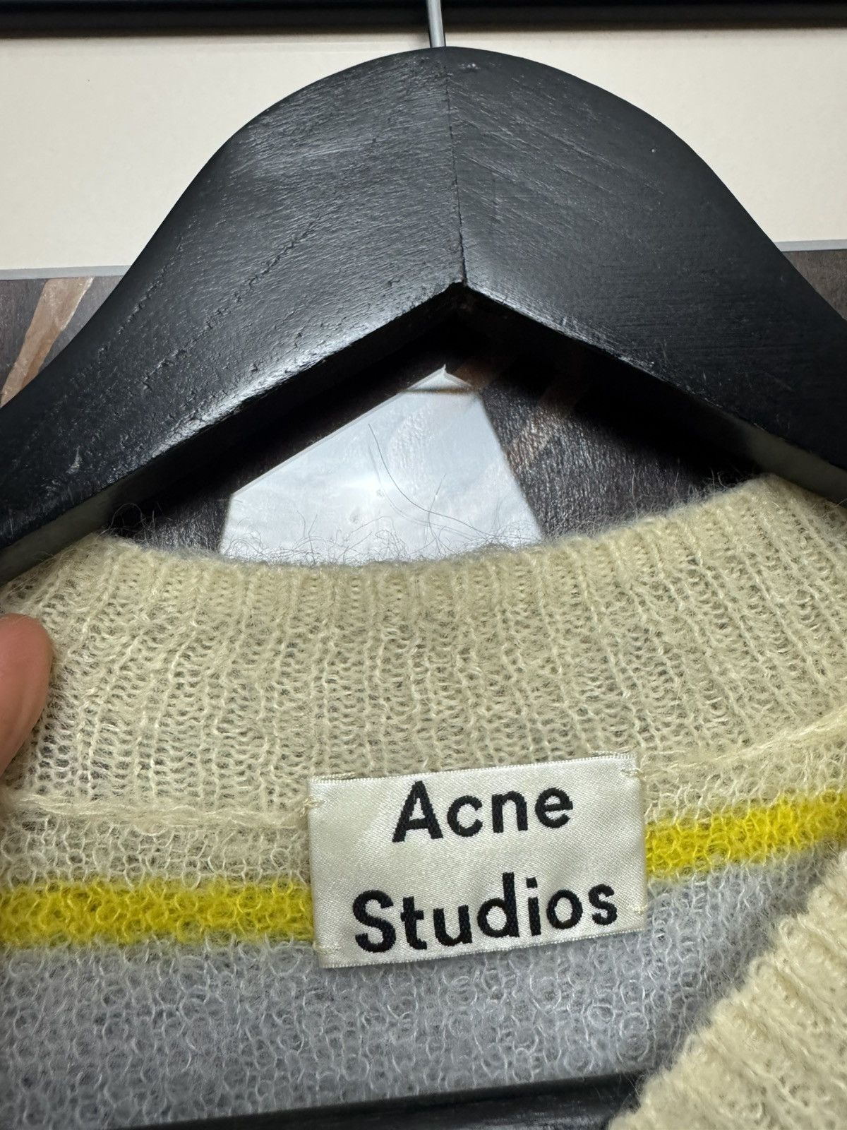 Acne Studios Acne Studios Mohair Yellow Oversize Luxury Sweater Striped Size US S / EU 44-46 / 1 - 4 Thumbnail