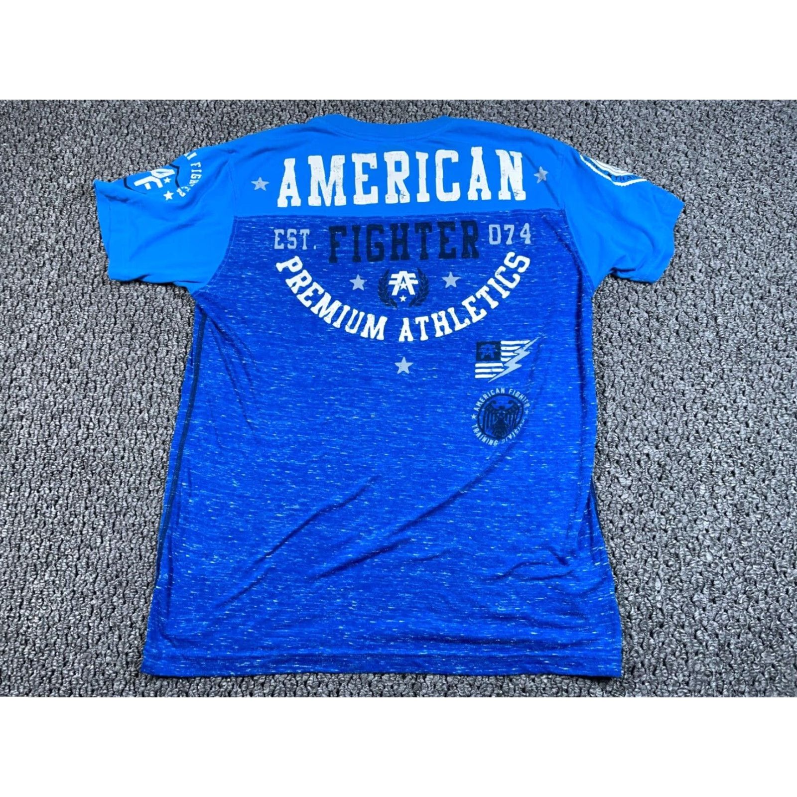 Vintage Affliction American Fighter T-Shirt Adult Large Blue Print Marled MMA Y2K Style Size US L / EU 52-54 / 3 - 2 Thumbnail