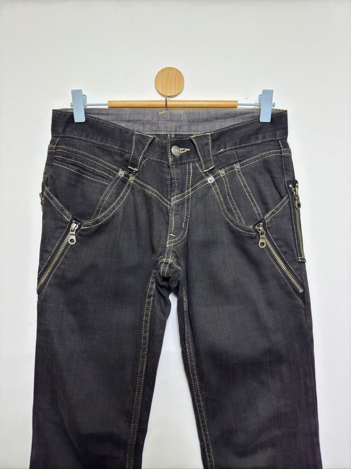 PPFM Vintage PPFM Japan Multi-Zipper Low Rise Punk Denim Pants Size US 28 / EU 44 - 3 Thumbnail