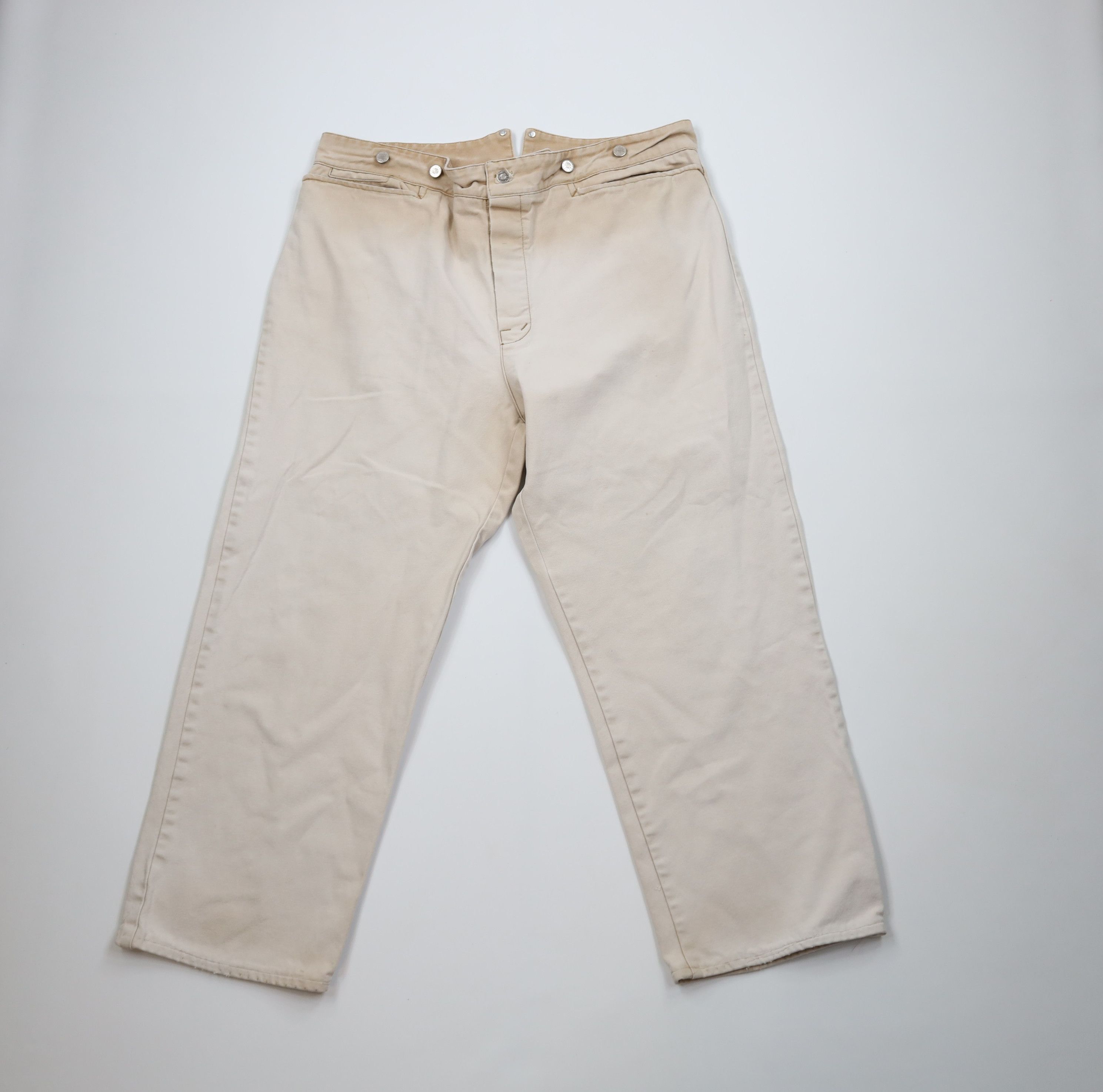 Vintage Vintage 90s Button Fly Canvas Tie Back Pants Brown USA Size US 42 / EU 58 - 1 Thumbnail