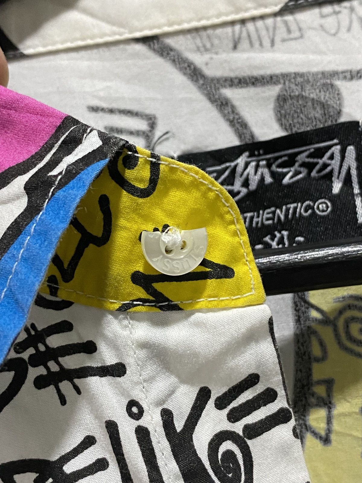 Stussy × Vintage Stussy pop Funky Art Shirt Authentic Gear Full Print Size US XL / EU 56 / 4 - 4 Thumbnail