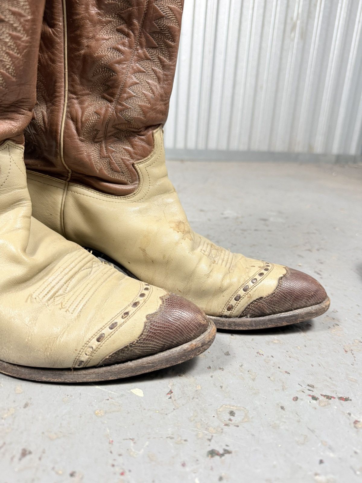 Justin 70s Vintage Made In Usa Justins Lizard Toes Boots Size US 10 / EU 43 - 5 Thumbnail