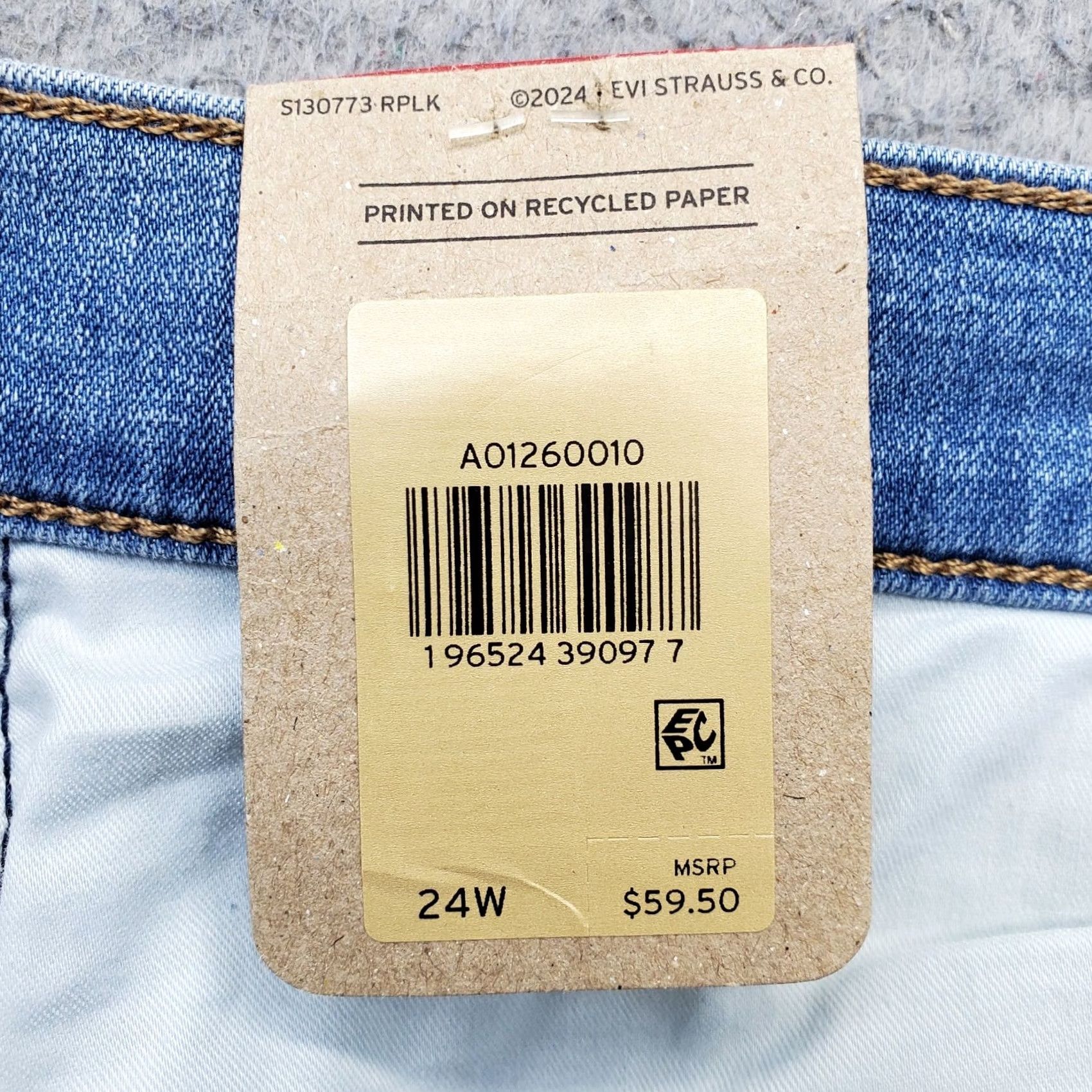 Levi's Levi's 311 Shaping Skinny Capri Jeans Womens 24W Blue Denim Stretch Whiskered Capri Jeans 24W Womens Levi's Shirt Shirt Size 42" / US 20 - 7 Thumbnail
