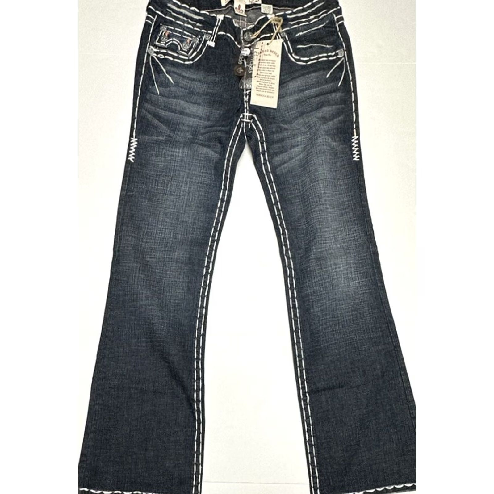 Vintage VINTAGE Laguna Beach Jeans Womens 30 x 32 Suede Pocket Fleur D Lis Boot Cut ND2027P Regular Women Size 30" / US 8 / IT 44 - 2 Thumbnail