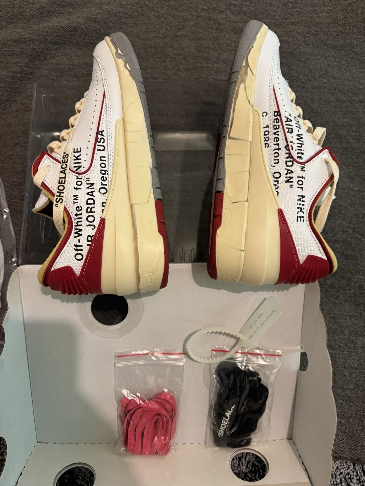 Jordan Brand × Off-White Off-White x Air Jordan 2 Retro Low SP 'White Varsity Size US 7 / EU 40 - 6 Thumbnail