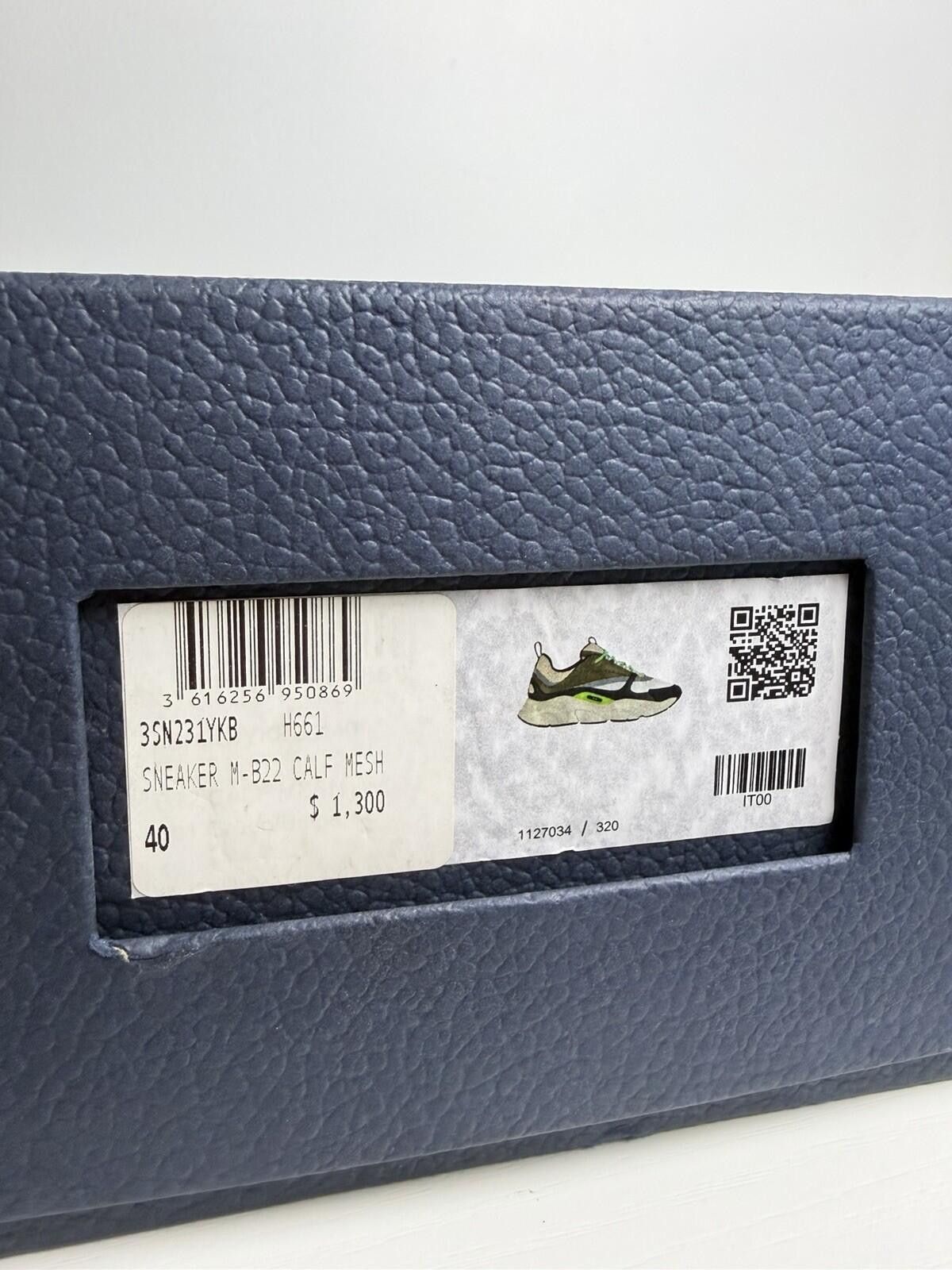 Dior Dior B22 Sneakers Olive Green Neon Mesh Trainers Men’s EU 40 Size US 7 / EU 40 - 8 Thumbnail