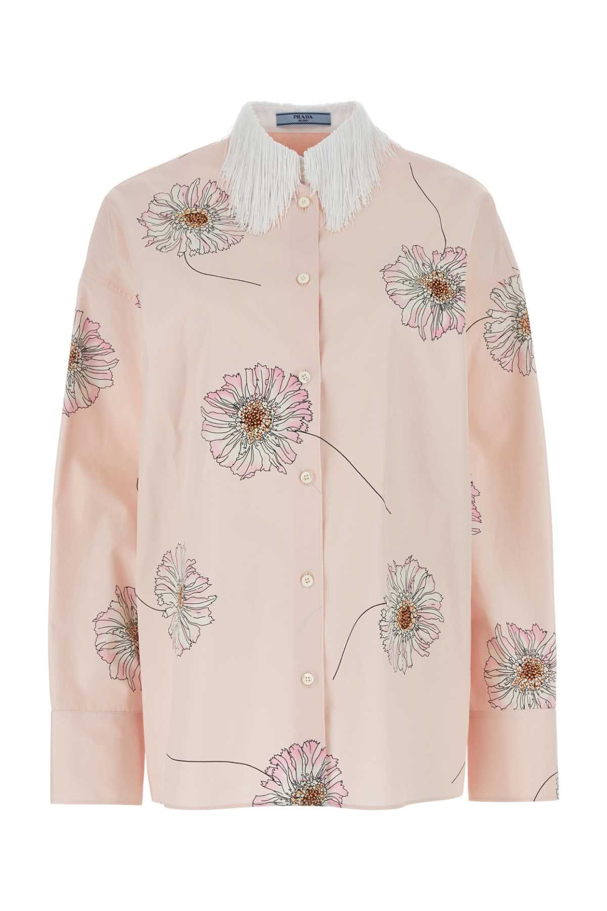 Prada Printed Poplin Oversize Shirt Size XS / US 0-2 / IT 36-38 - 1 Thumbnail