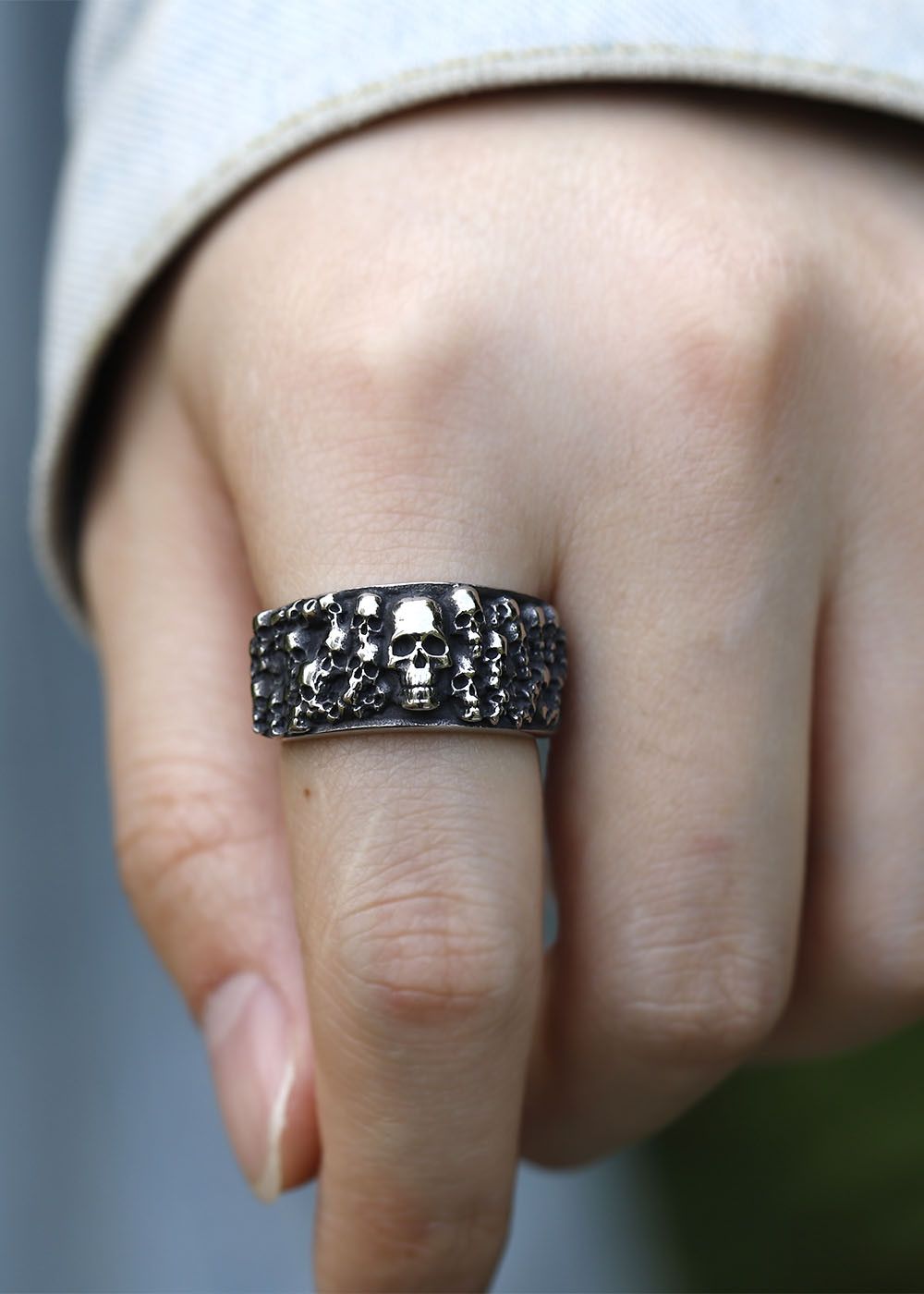 Handmade Creative Halloween Gothic Devil Skull Ring Size ONE SIZE - 1 Preview