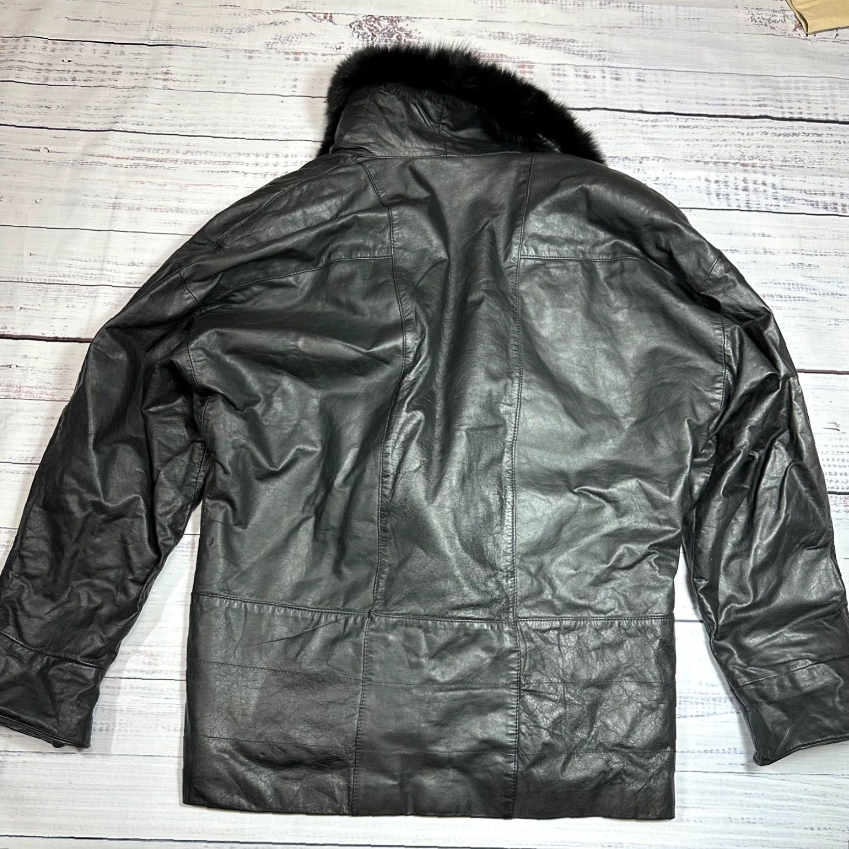 Vintage G3 New York Womens Leather Jacket Black Sz Small Fox Fur Collar Pockets Size S / US 4 / IT 40 - 4 Thumbnail