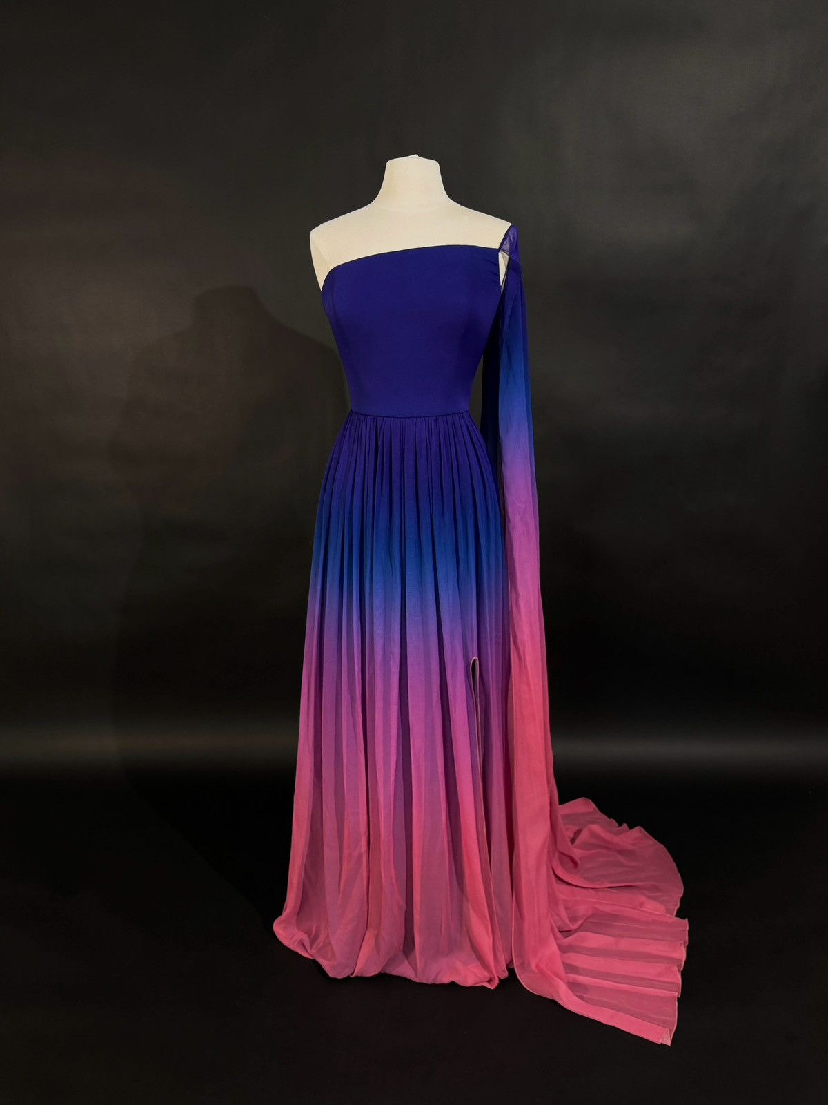 Other Brand New US 6 Georges Hobeika Ombré Chiffon Evening Dress Size M / US 6-8 / IT 42-44 - 2 Thumbnail