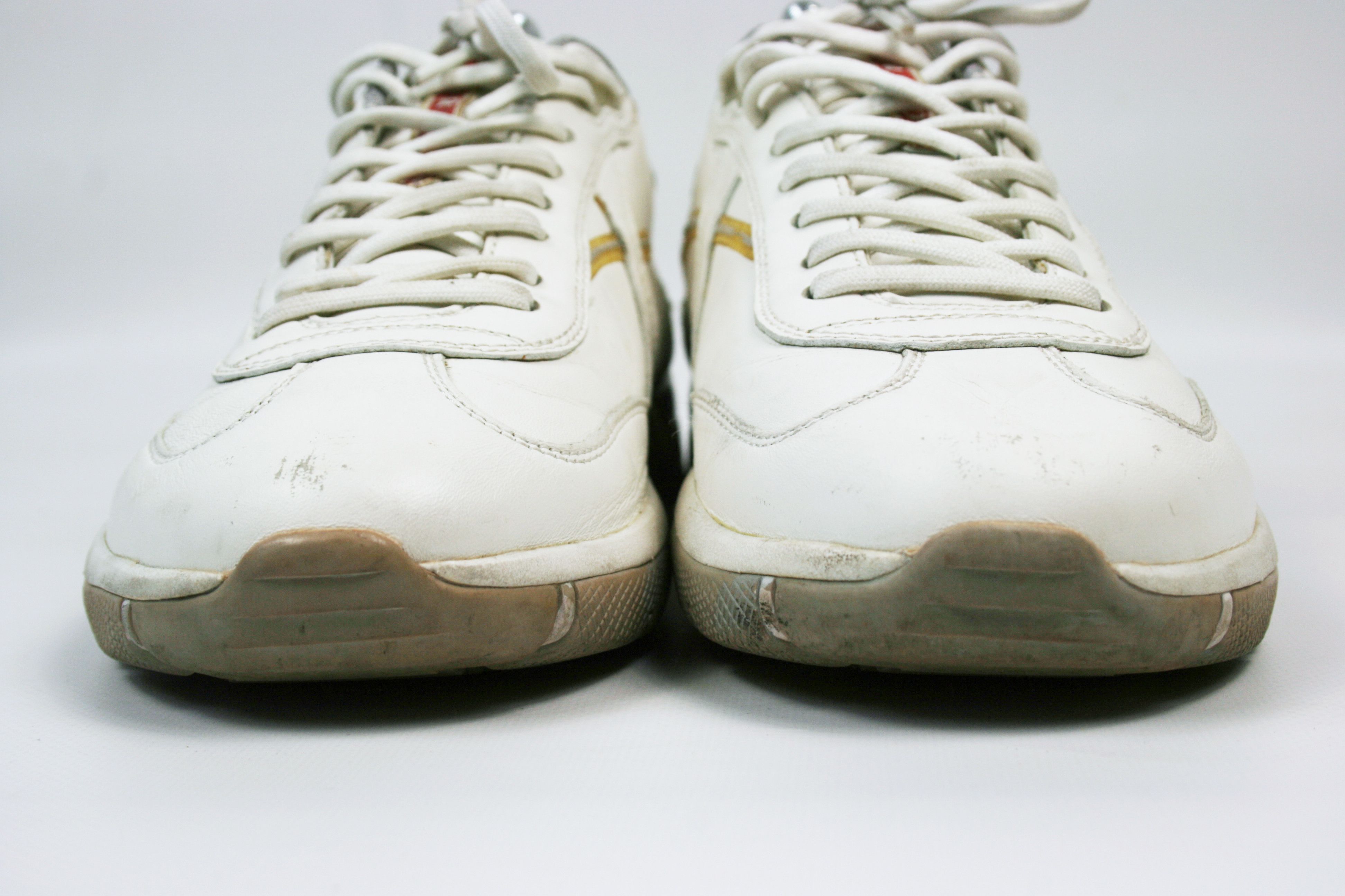 Prada Sport Red Tab Leather Sneakers Size US 7 / EU 40 - 3 Thumbnail