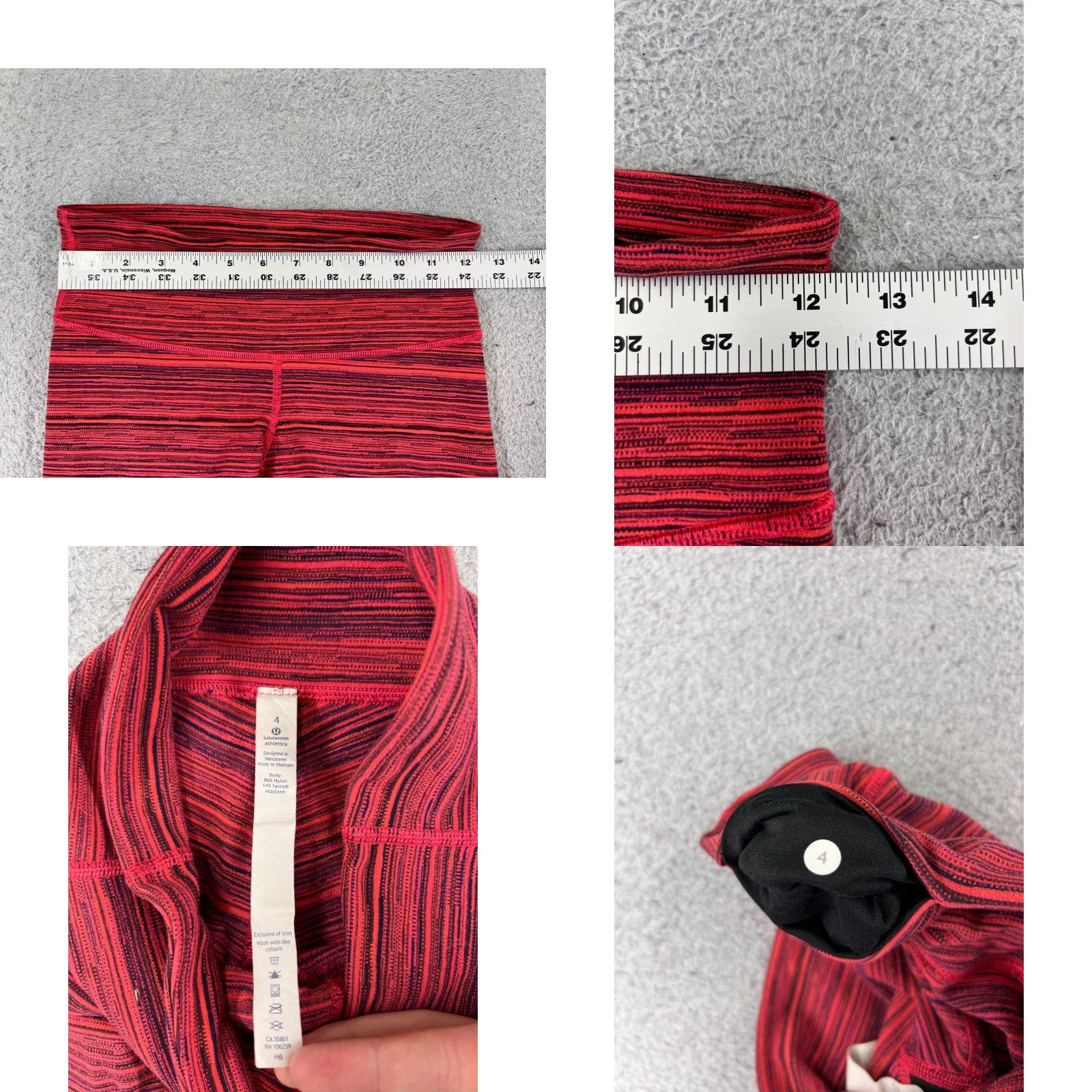 Lululemon Lululemon Wunder Under Pants Womens 4 Pink Stripe 21" Yoga Cropped High Rise Leggings with Pockets Cyber Boom Juice Alarming | Activewear Size 27" / US 4 / IT 40 - 8 Thumbnail