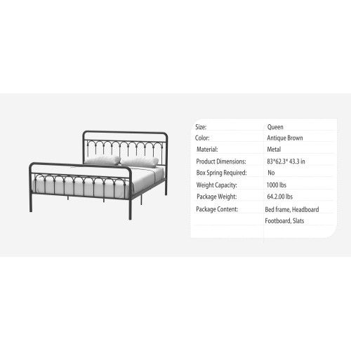 Designer × Homemade Tara Metal Bed Queen, Black Size US L / EU 52-54 / 3 - 7 Thumbnail