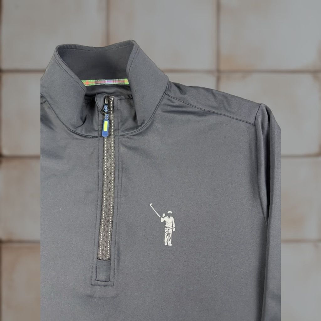 Vintage William Murray Quarter Zip Men L Black Golf Long Sleeve Performance Pullover Activewear Size US L / EU 52-54 / 3 - 1 Thumbnail