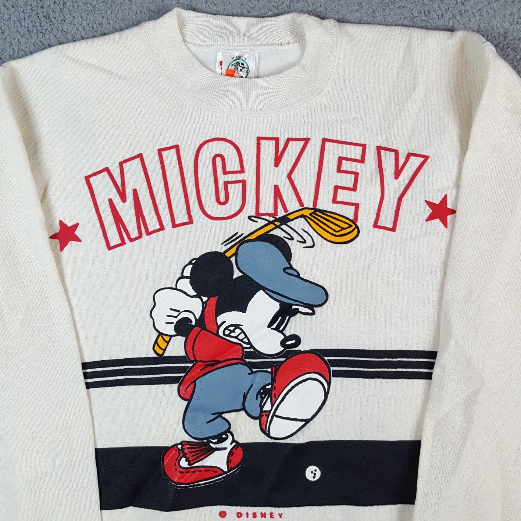 Disney VINTAGE Mickey's Golf Club Sweatshirt Shirt Mens Small White Mickey Mouse Golf Club Crewneck Pullover Graphic Print 90s Retro College USA Swing Size US S / EU 44-46 / 1 - 2 Thumbnail