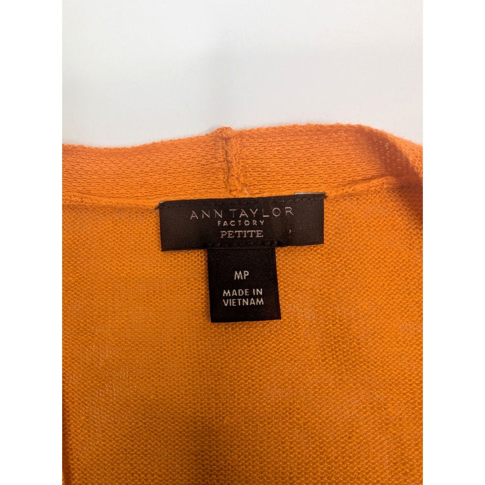 Ann Taylor Ann Taylor Women's Cardigan Shirt Long Sleeve Orange Linen Viscose PM Petite Size M / US 6-8 / IT 42-44 - 6 Thumbnail