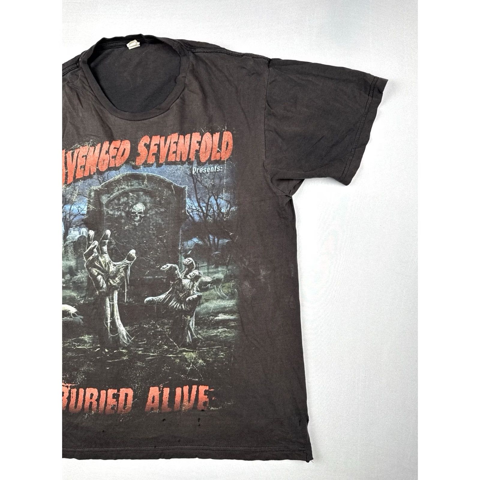 Tultex Avenged Sevenfold Band T Shirt Adult L Black Distressed Faded Grunge Rock Music Metal Size US L / EU 52-54 / 3 - 4 Thumbnail