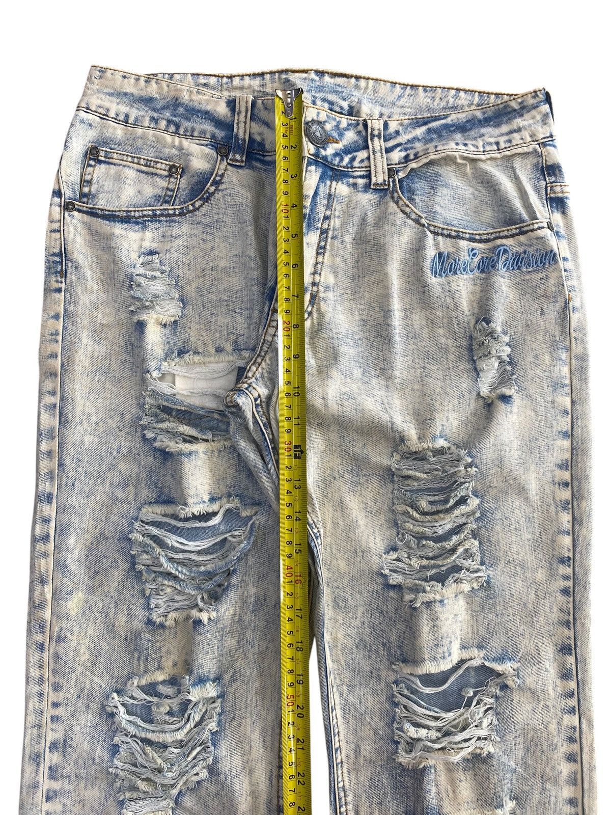 Japanese Brand M.C.D Brand Light Acid Wash Style Distressed Jeans Size US 32 / EU 48 - 6 Thumbnail
