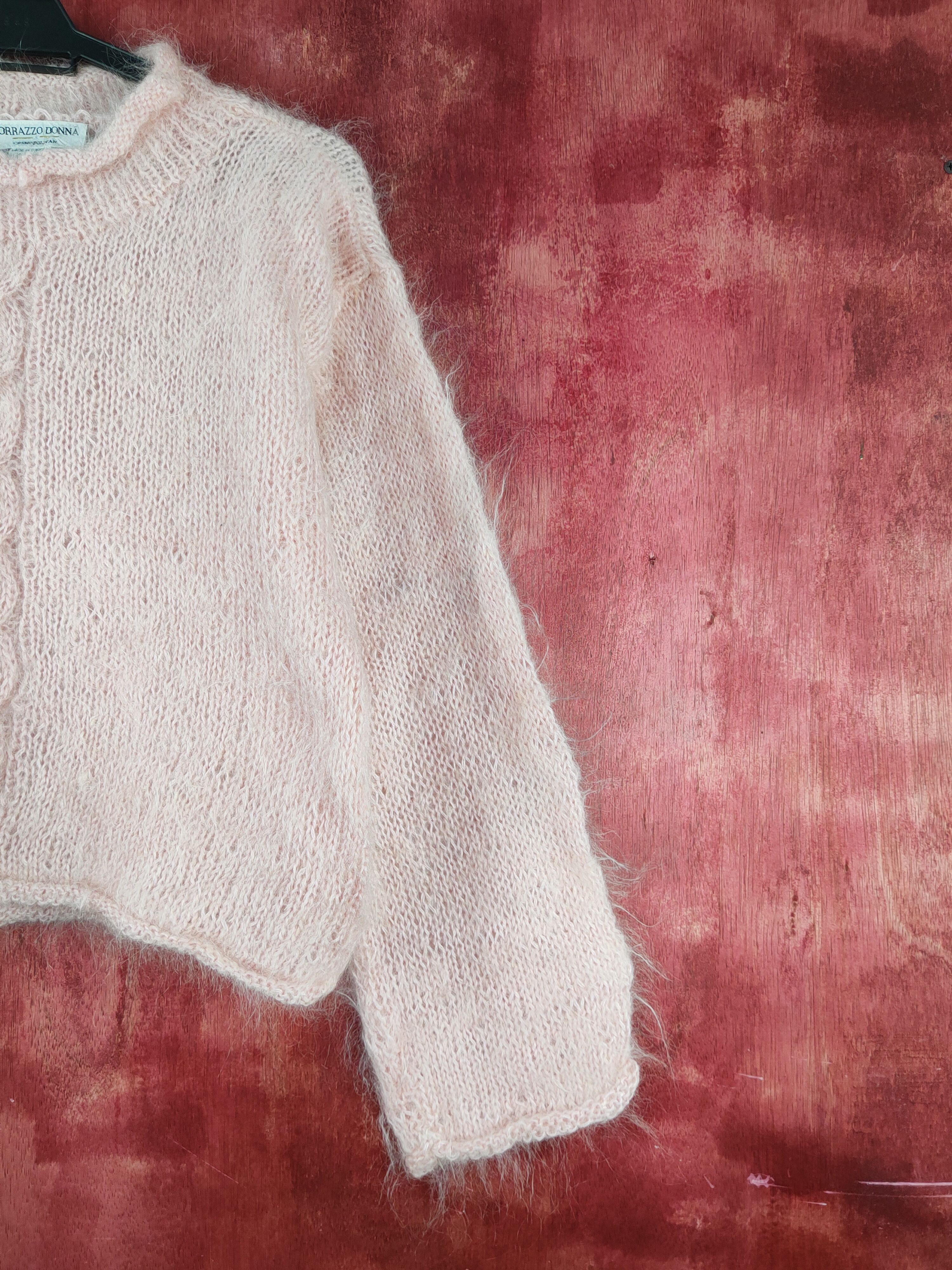 Japanese Brand Torrazzo Donna Peach Shag Shaggy Fur Mohair Knitwear #S2080 Size M / US 6-8 / IT 42-44 - 5 Thumbnail