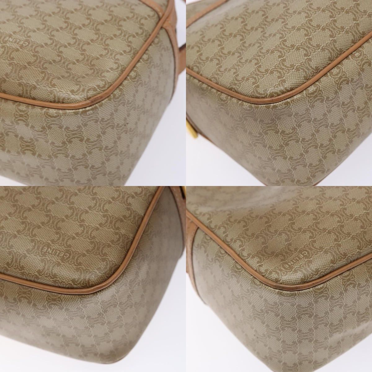 Celine CELINE Macadam Canvas Shoulder Bag Pvc Beige Gold Size ONE SIZE - 10 Thumbnail