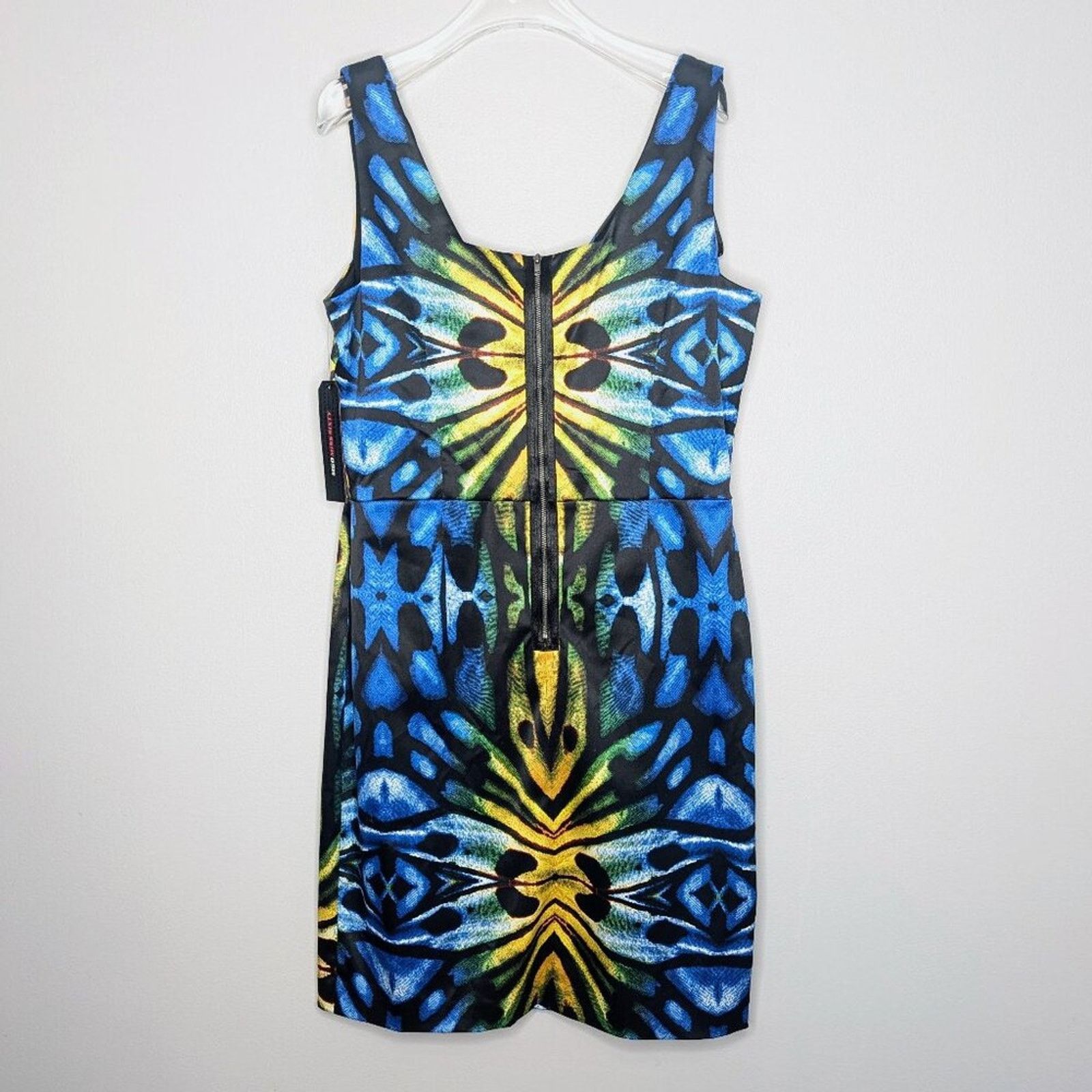 Miss Sixty Miss Sixty Vintage Y2K Blue Yellow Abstract Print Mini Dress Size XL / US 12-14 / IT 48-50 - 3 Thumbnail