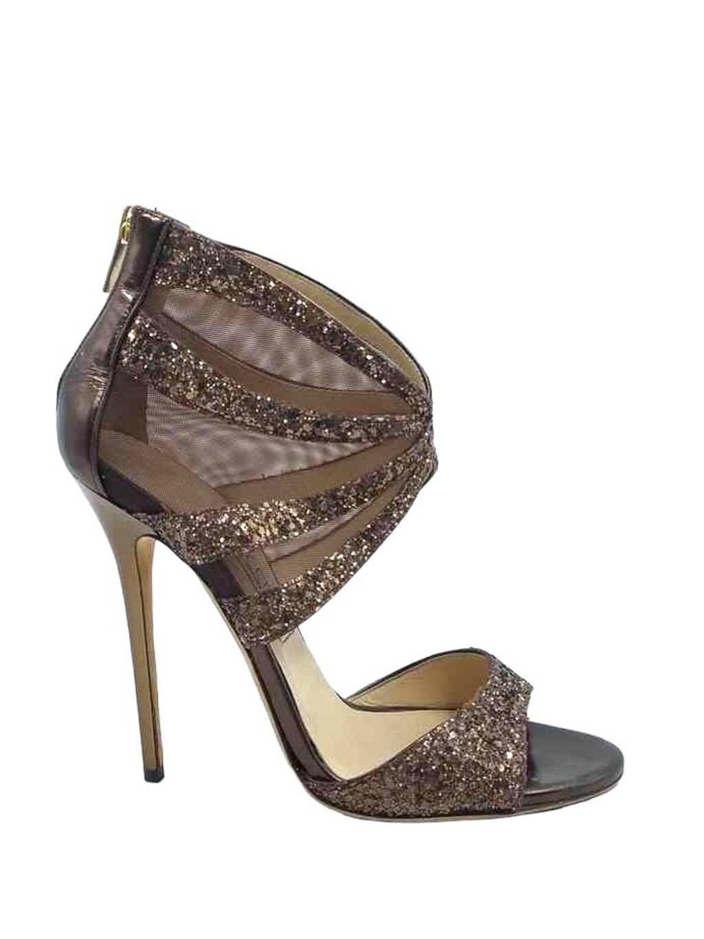 Jimmy Choo Jimmy Choo Elegant Brown Sparkly High Heel 121LEILA CGM Size US 9 / IT 39 - 3 Thumbnail