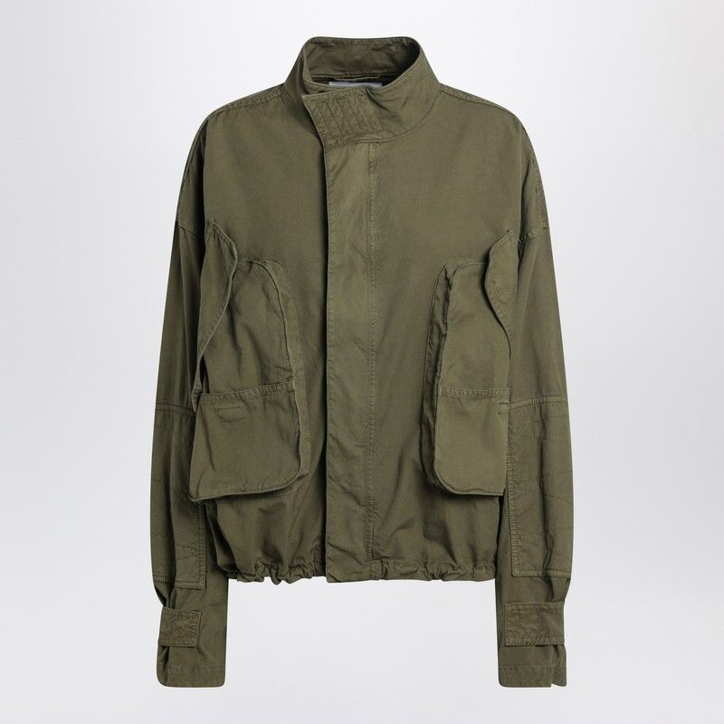 The Attico Military Green Cotton Cargo Jacket