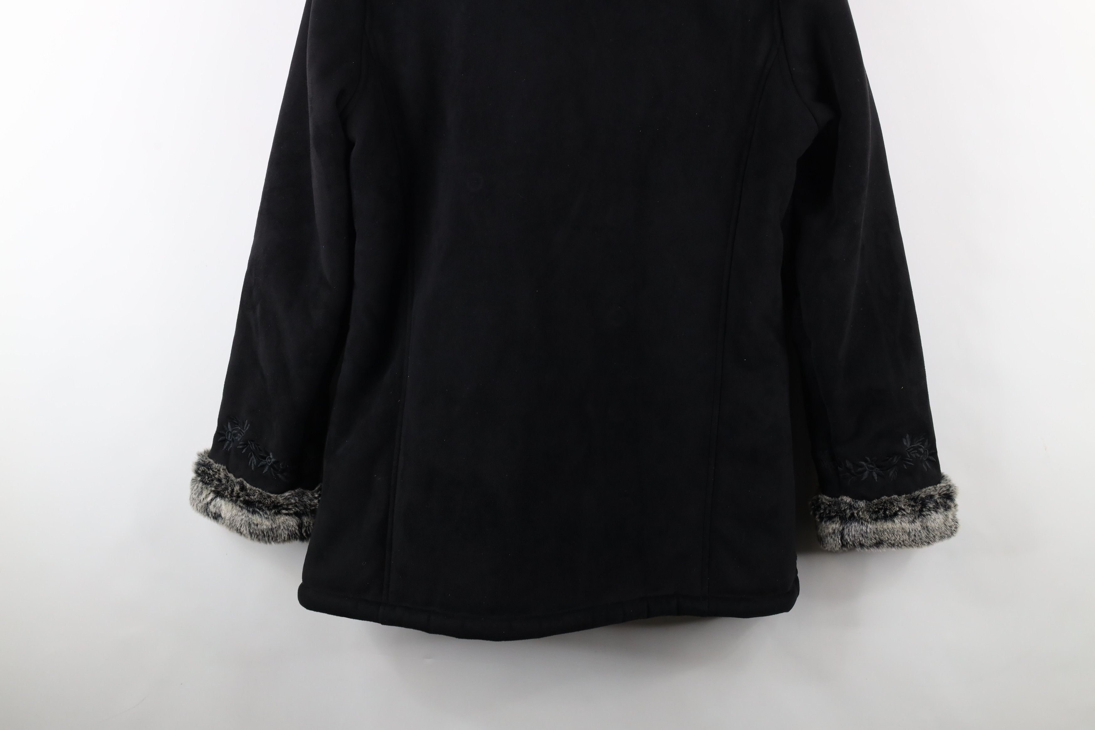 L.L. Bean × Vintage Vintage LL Bean Faux Fur Trim Penny Lane Jacket Coat Black Size M / US 6-8 / IT 42-44 - 13 Thumbnail