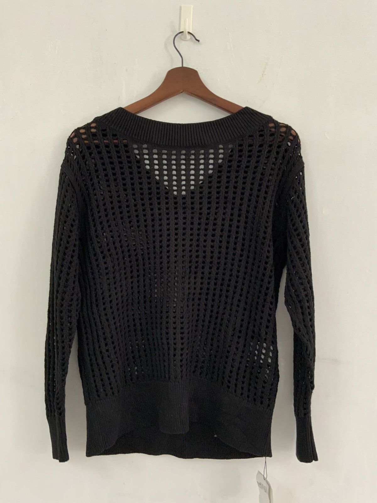 Unsound Rags PLST Connie Cotton Crochet Open Knit Pullover Vneck Sweater Size US M / EU 48-50 / 2 - 2 Thumbnail