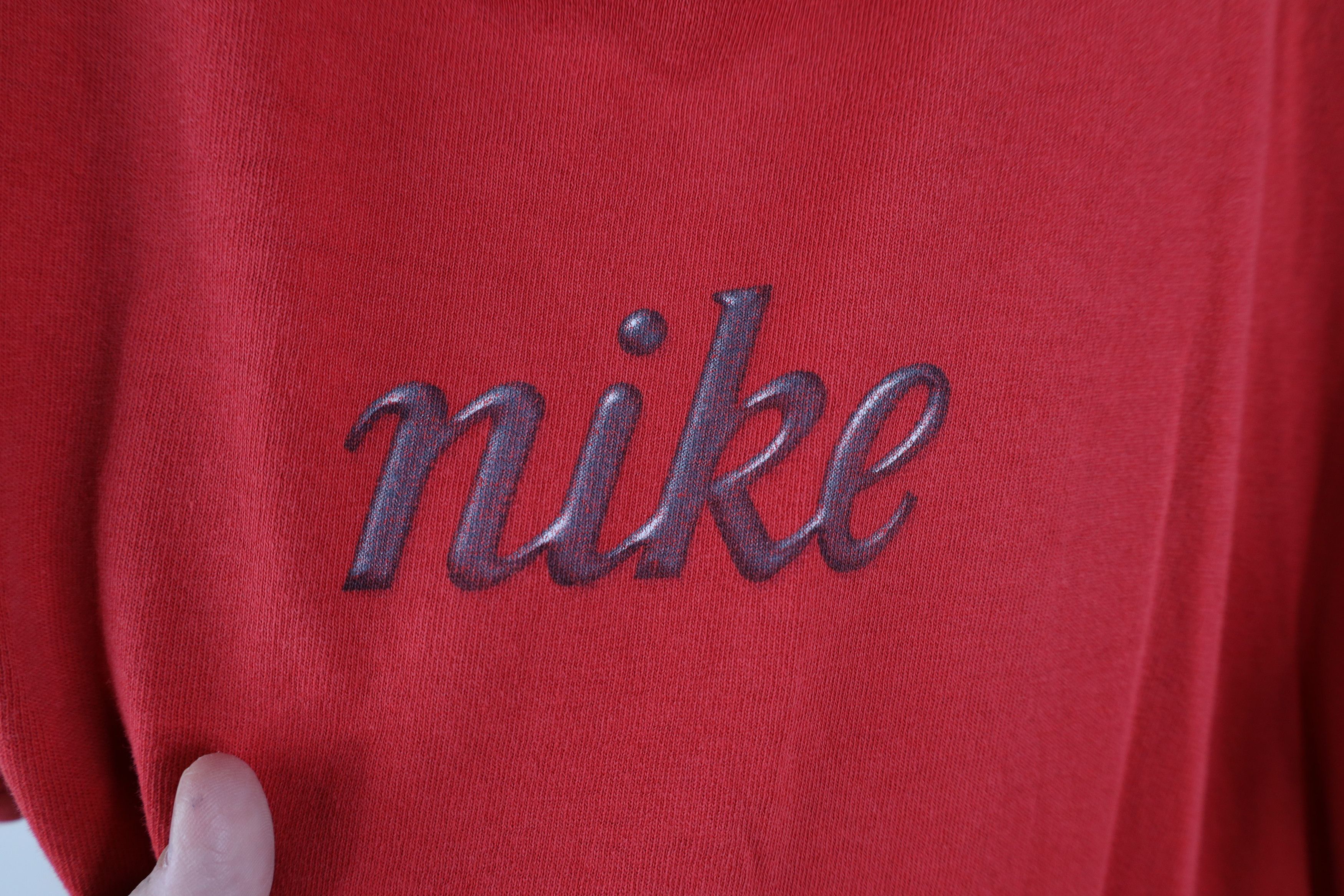 Nike × Vintage Vintage 90s Nike Script Spell Out Short Sleeve T-Shirt USA Size L / US 10 / IT 46 - 5 Thumbnail