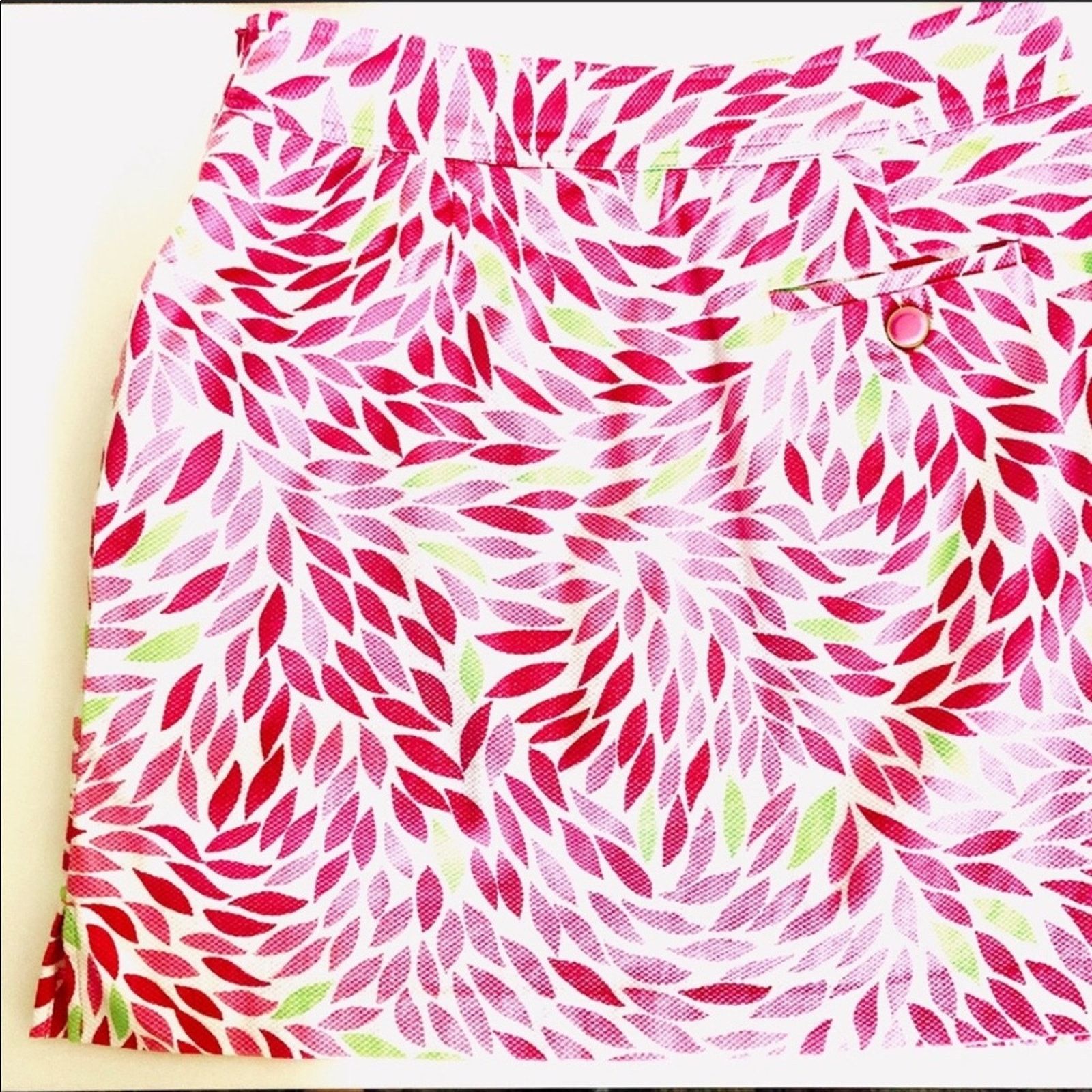 Nike EP PRO Pink White Floral Abstract Pattern Print Mini Skirt Size 27" / US 4 / IT 40 - 4 Thumbnail
