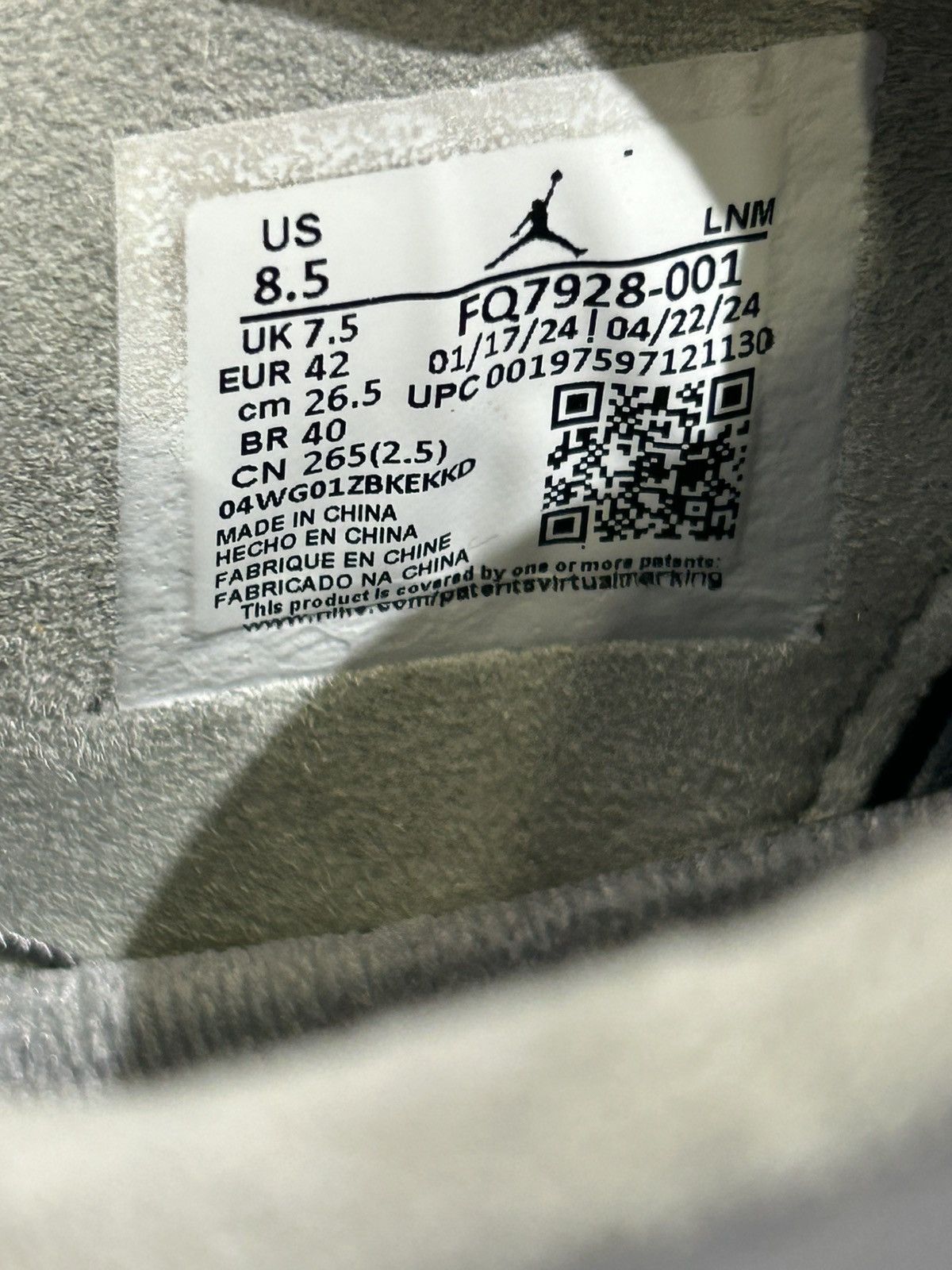 Jordan Brand Jordan 4 Wet Cement Size US 8.5 / EU 41-42 - 11 Thumbnail