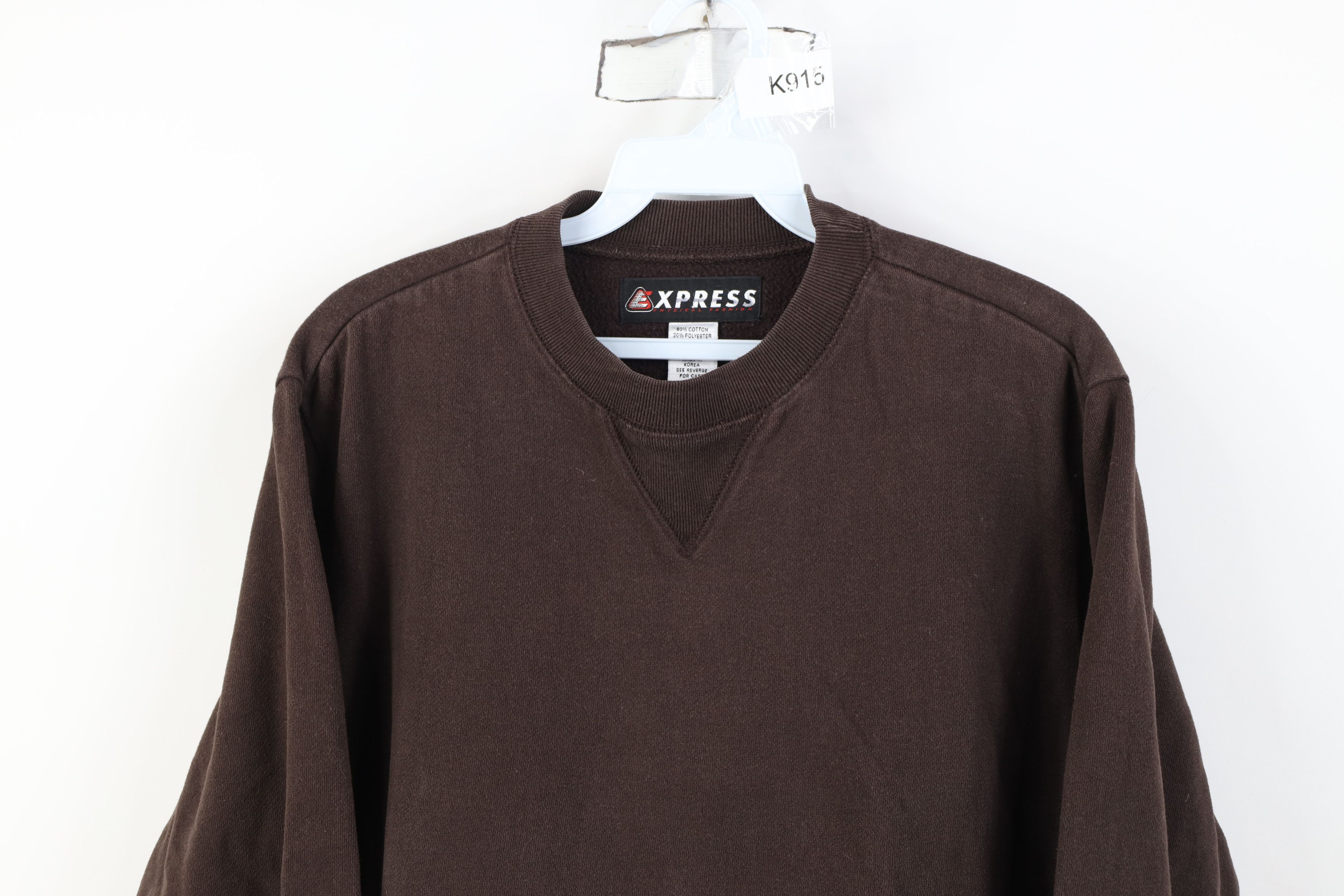 Express Vintage 90s Express Crewneck Sweatshirt Chocolate Brown Size M / US 6-8 / IT 42-44 - 2 Thumbnail