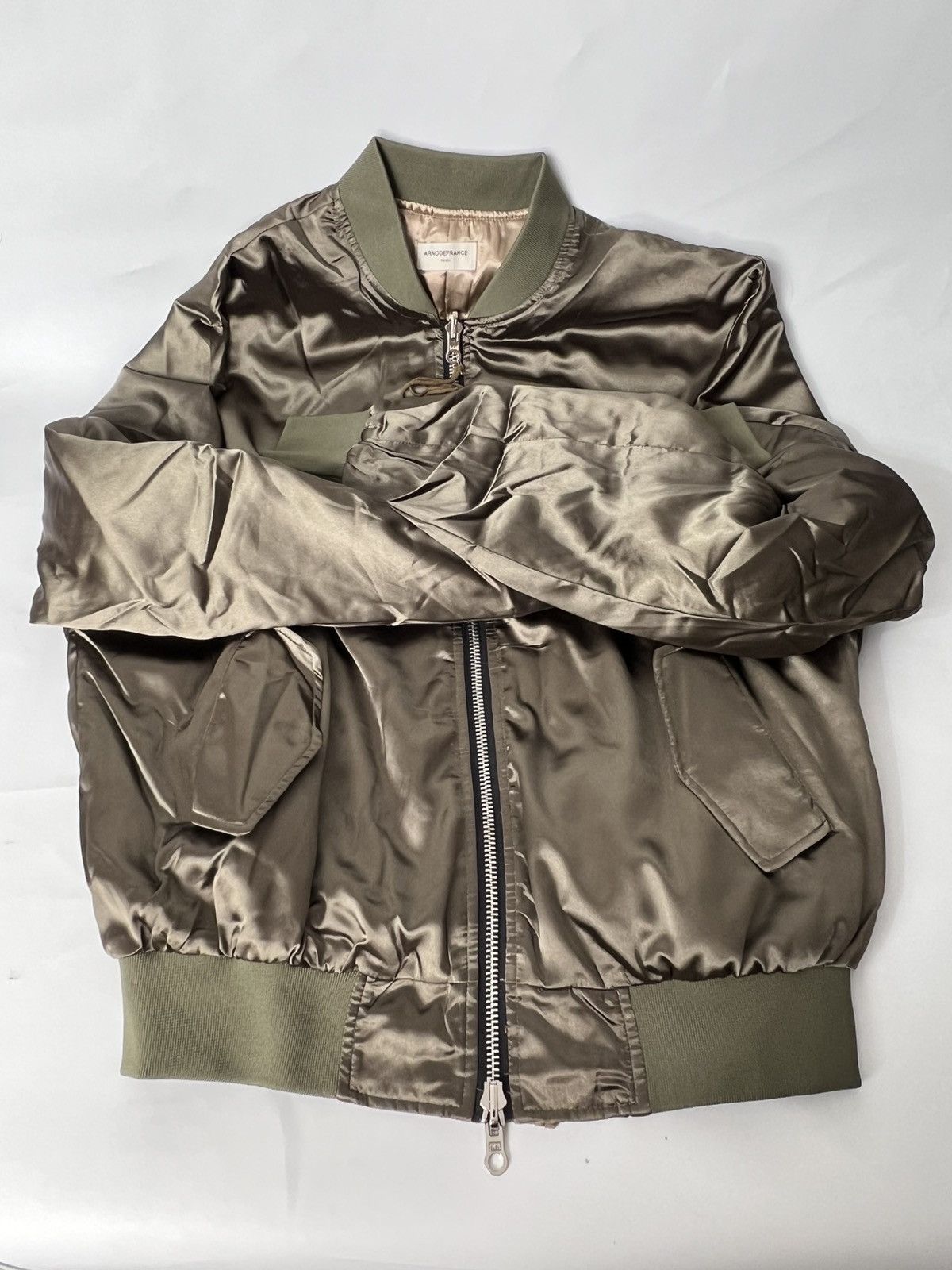 Arno De France Brand New 2017 ARNODEFRANCE Reversible Silk Bomber Jacket Size US L / EU 52-54 / 3 - 5 Thumbnail