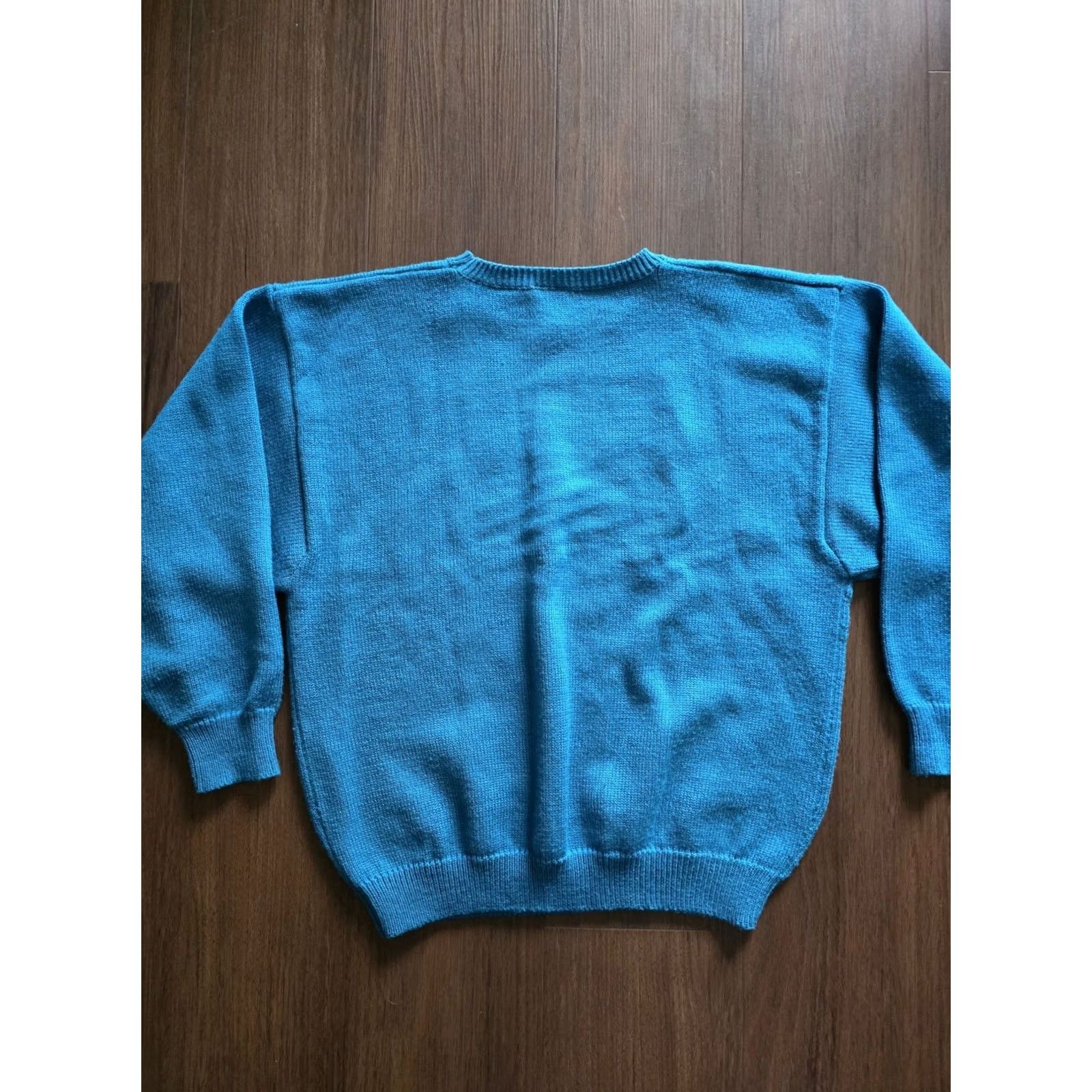 Vintage VINTAGE TanJay Womens Sweater XL 1990s Wool Blend Blue Arts & Crafts 80s 90s Casual Mens Womens Size XL / US 12-14 / IT 48-50 - 6 Thumbnail