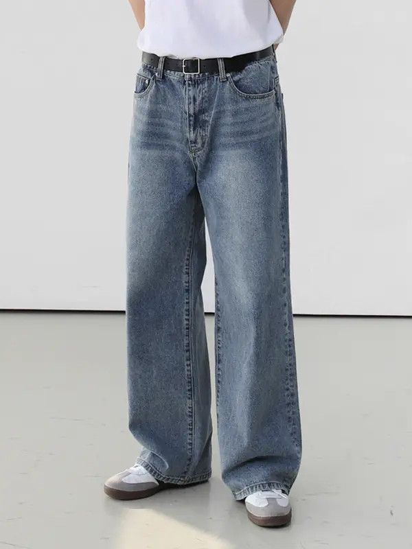 VIBE Blue Baggy Denim Jeans, Wide Leg Loose Jeans Size US 30 / EU 46 - 6 Thumbnail
