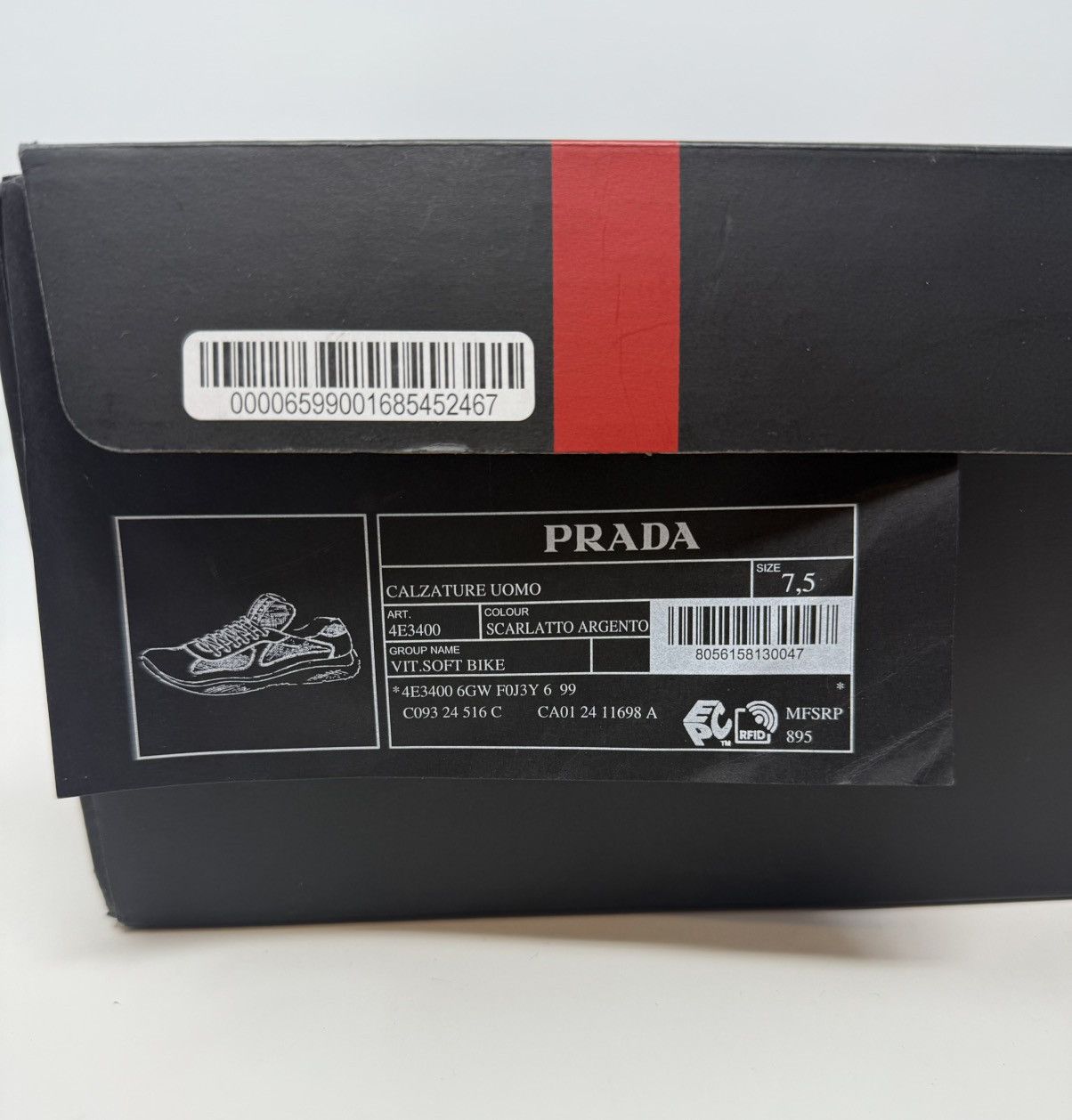Prada Prada Americas Cup Sneaker Leather Red Size US 8.5 / EU 41-42 - 10 Thumbnail