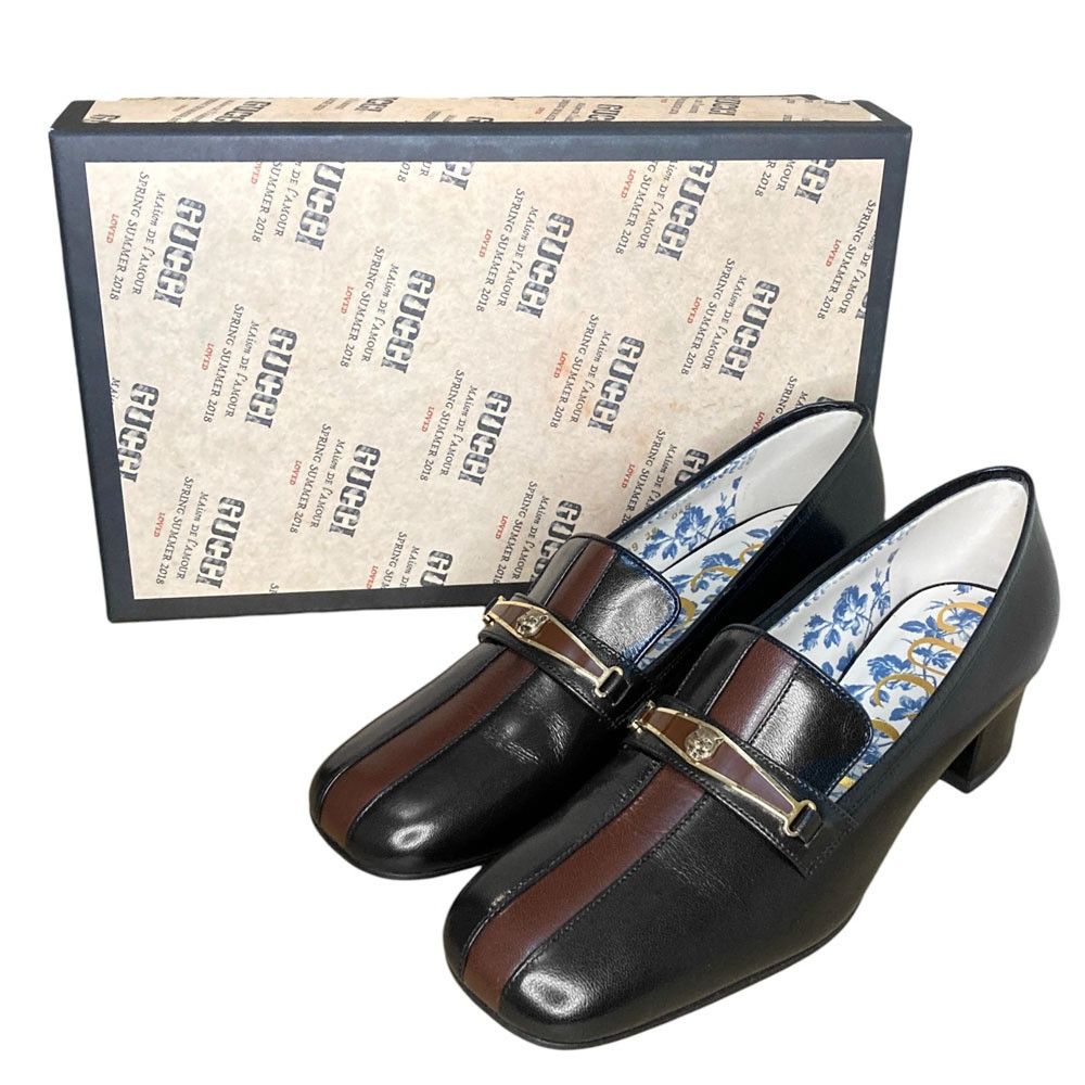 Gucci Gucci Gucci Goatskin Feline Ginger Loafer Pumps Leather Shoes DUTY FREE for USA Size ONE SIZE - 1 Thumbnail
