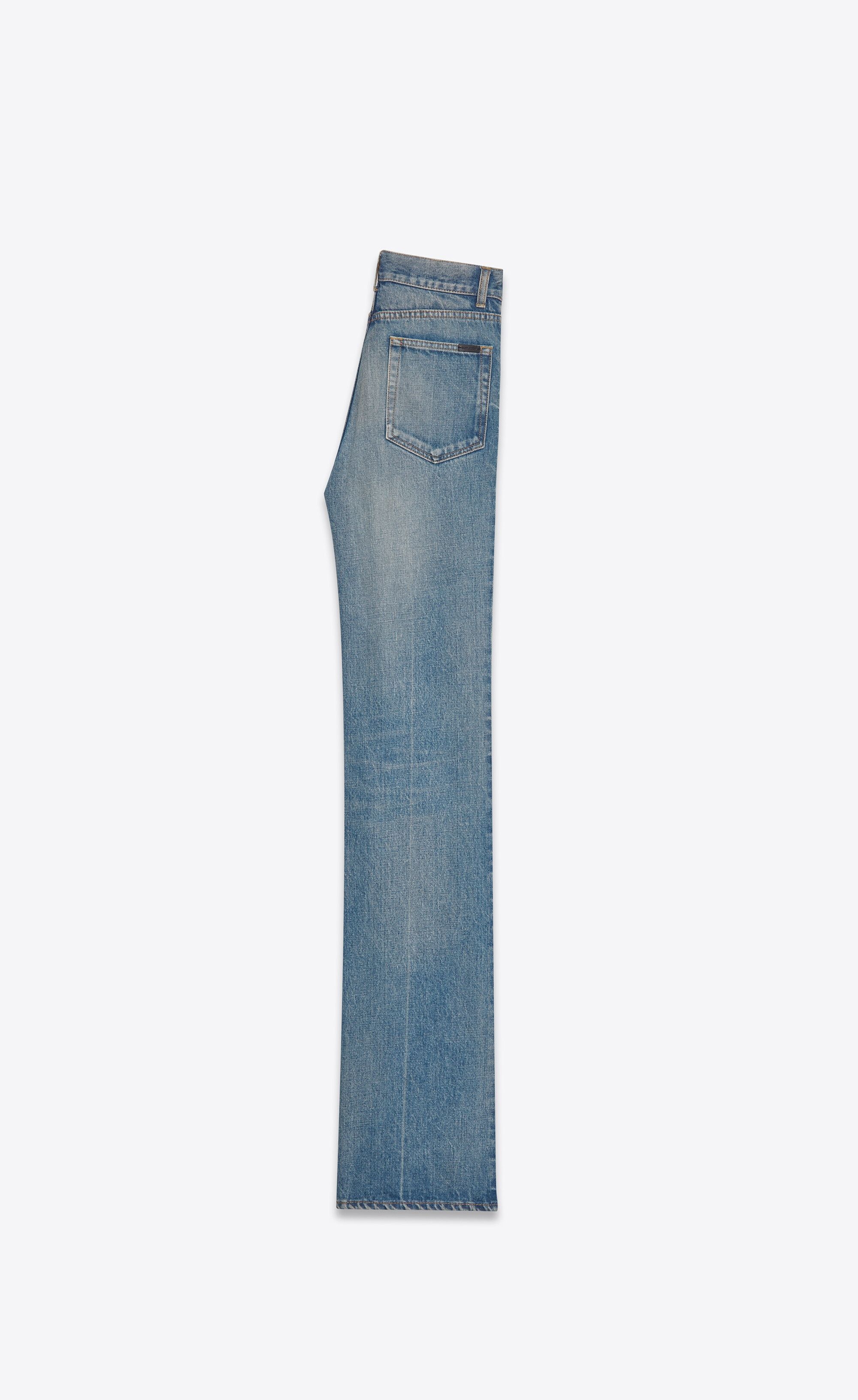 Saint Laurent Paris o1tr1nto0325 723225 70's Flared Jeans in Denim Vintage Blue Size 25" / US 0 / IT 36 - 2 Thumbnail