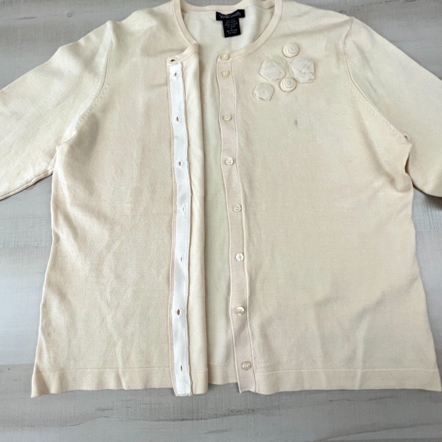 Willi Smith Willi Smith Womens Sweater Large Cream Size L / US 10 / IT 46 - 6 Thumbnail