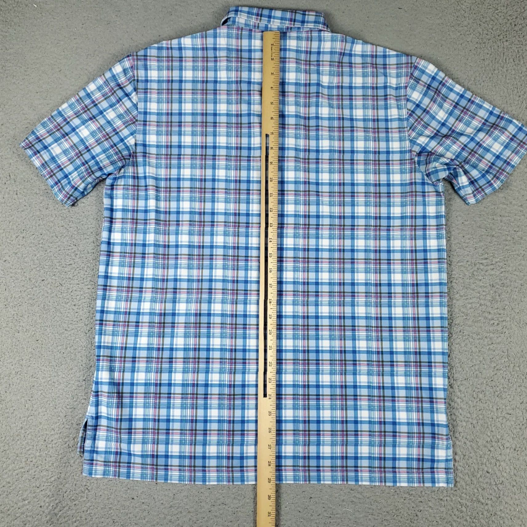 Peter Millar Peter Millar Shirt Medium Blue Plaid Short Sleeve Golf Summer Comfort Mens Size US M / EU 48-50 / 2 - 4 Thumbnail