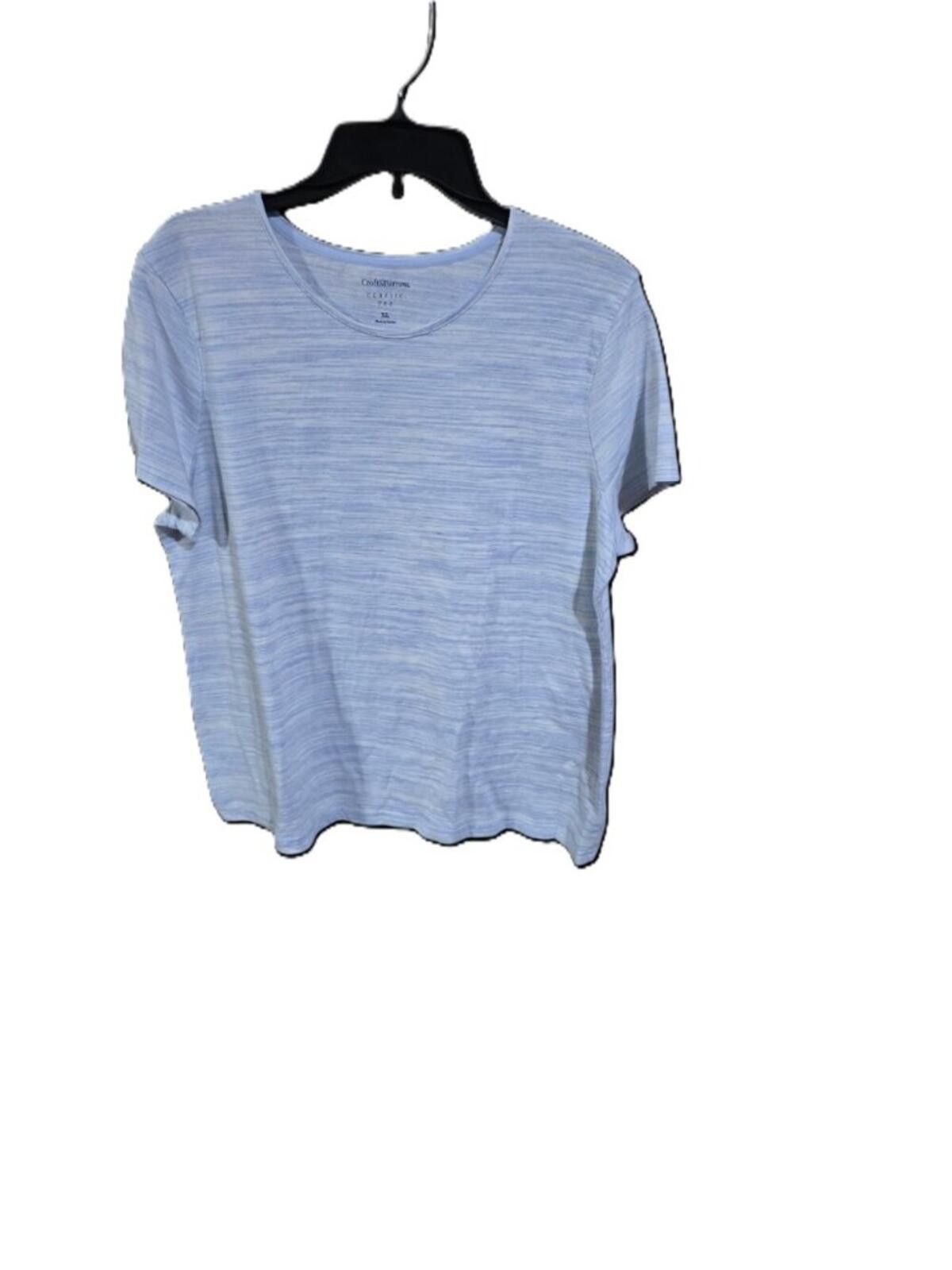 Croft & Barrow Croft & Barrow Classic Tee Blue & White Stripes Size XL Size XL / US 12-14 / IT 48-50 - 2 Thumbnail